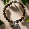 Tiger Eye Courage & Strength Bracelet with Heart Charm