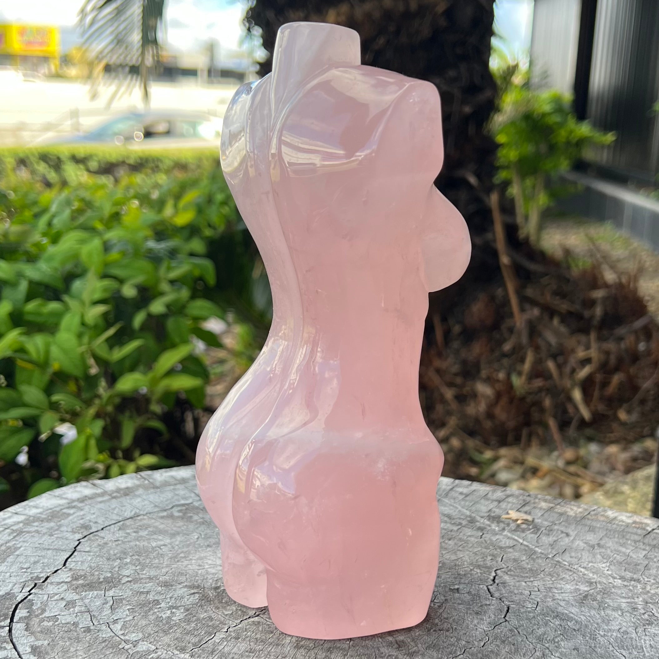 Rose Quartz ~ Large Woman Lady Body Carving