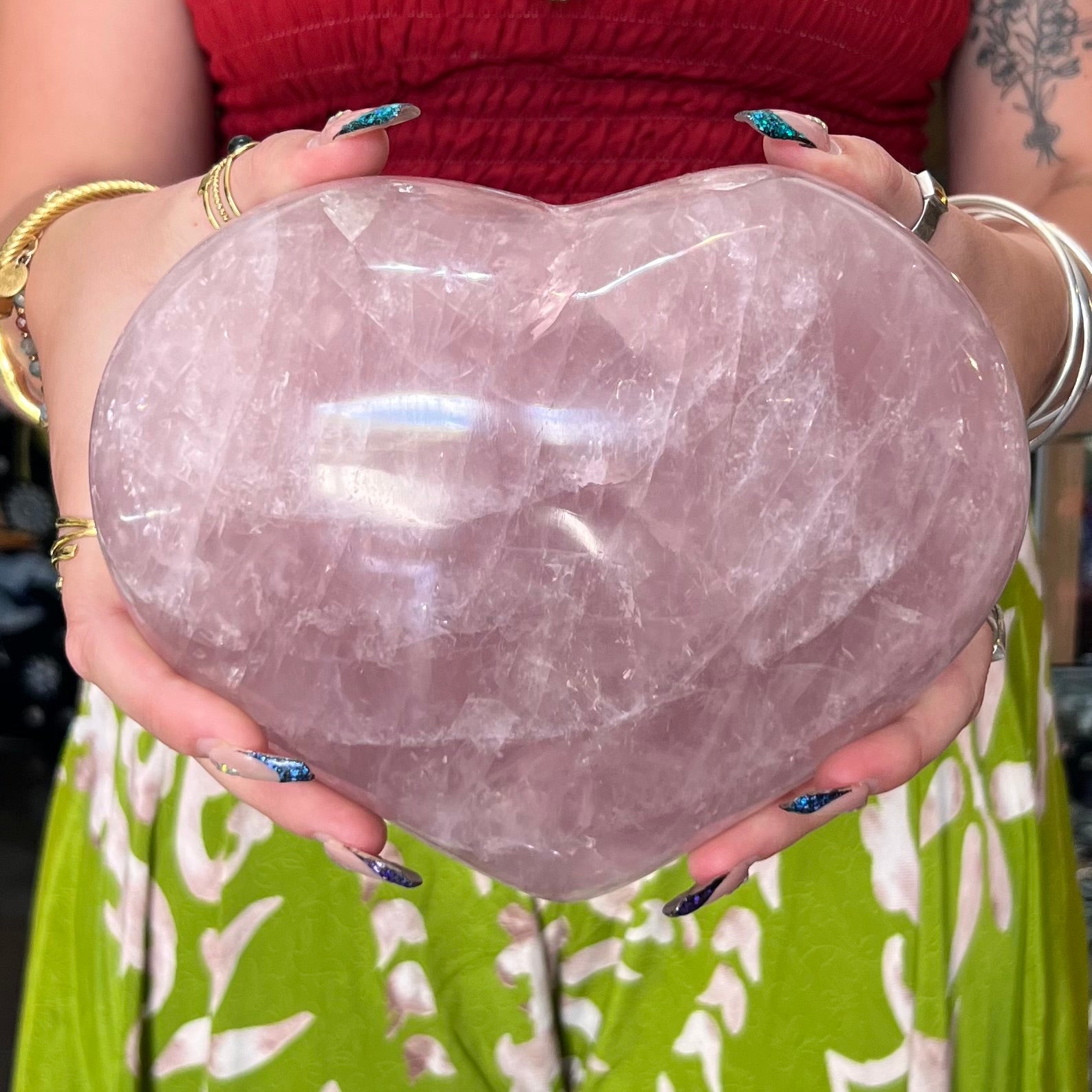 Huge Rose Quartz Puffy Heart