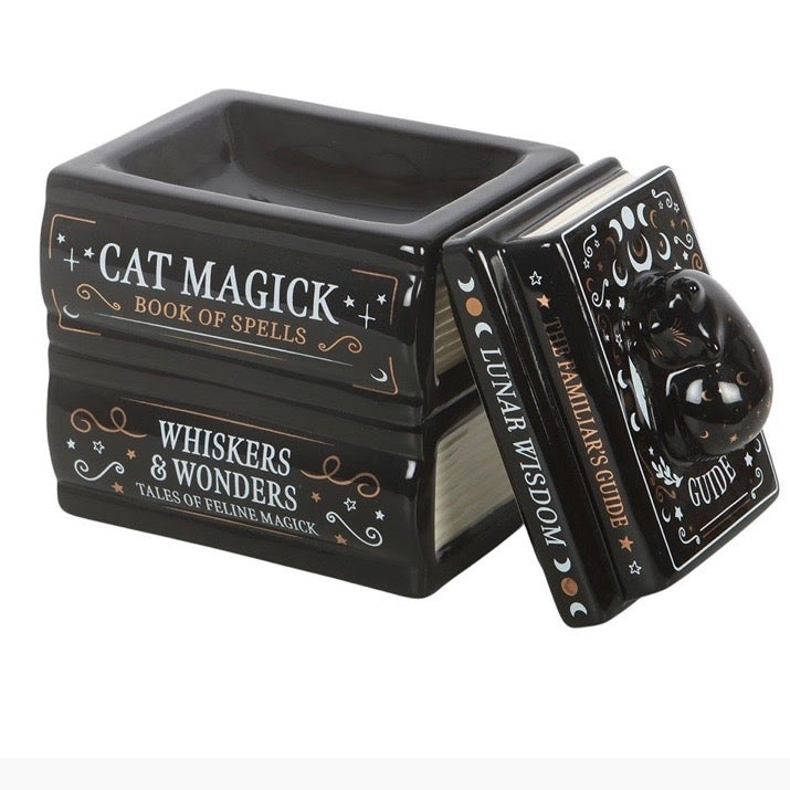 Black Cat Book of Spells Oil Burner