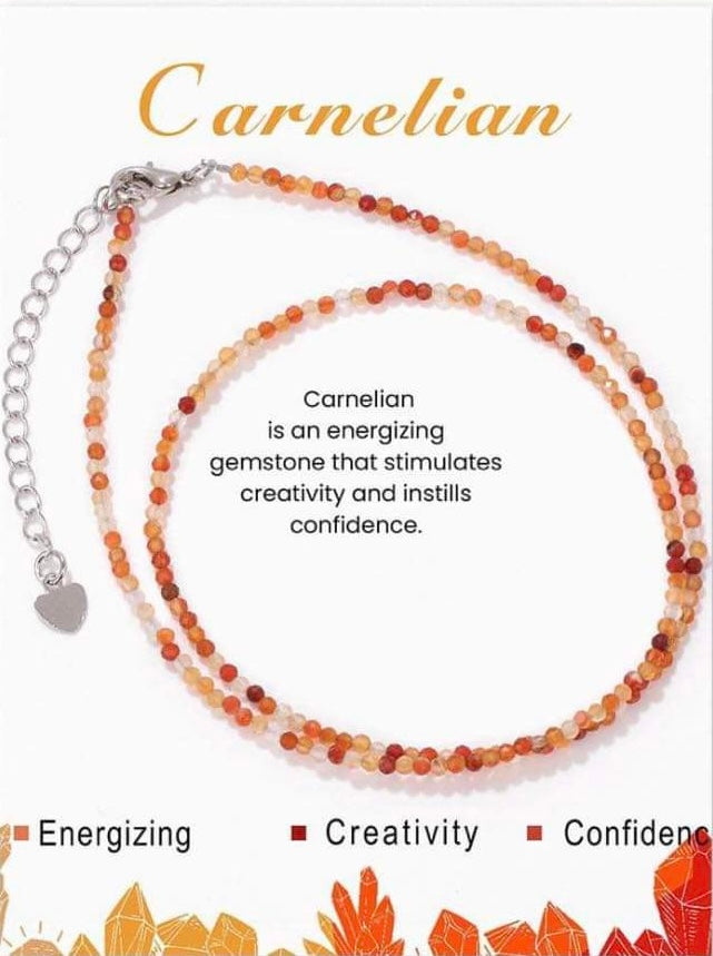 Confident Vibes ~ Carnelian Faceted Bead Necklace