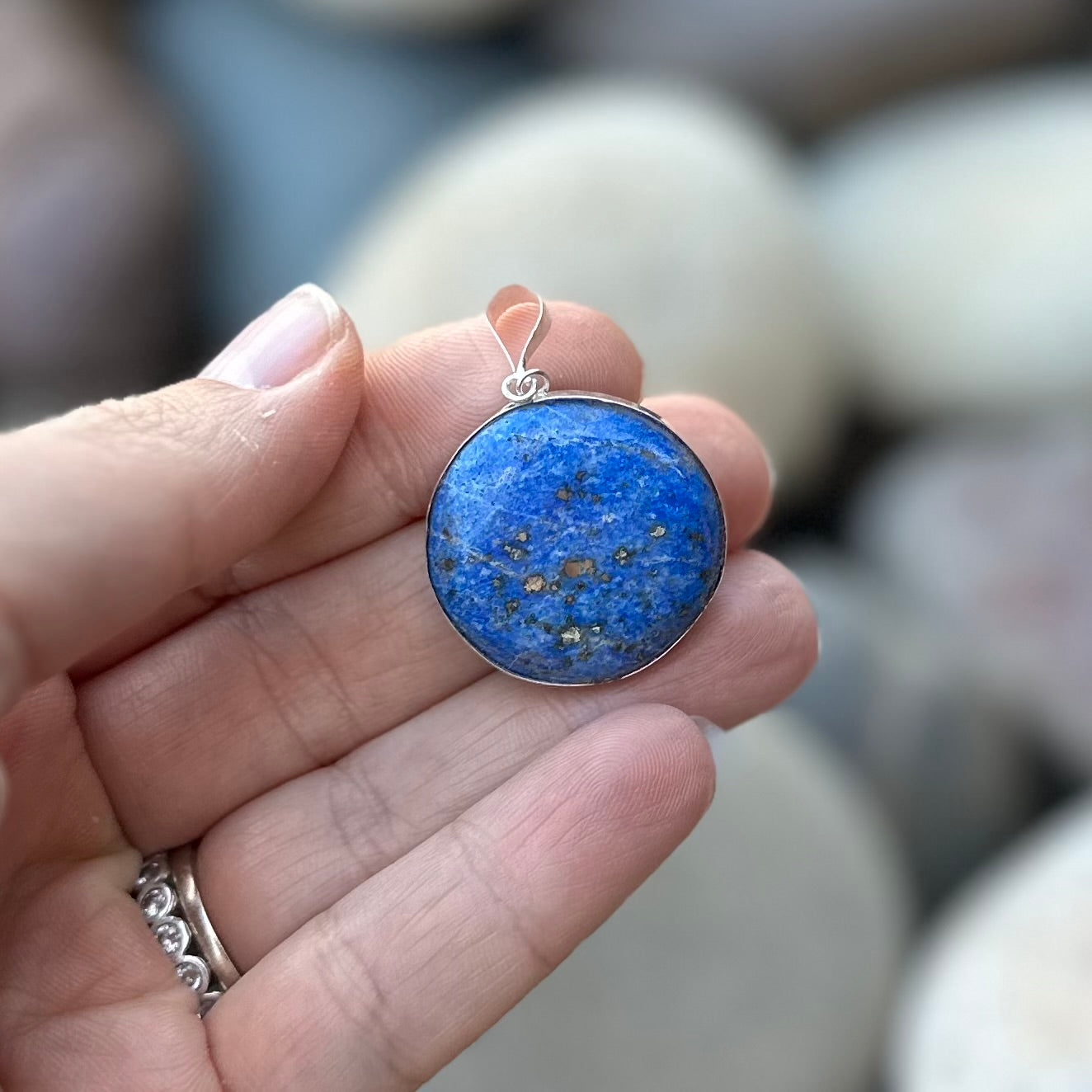 Round Lapiz Lazuli Pendant