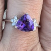 Amethyst & White Topaz Sterling Silver Ring ~ 9