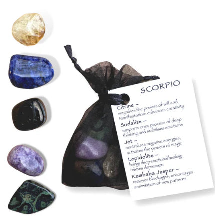 Scorpio Zodiac Tumble Stone Bag