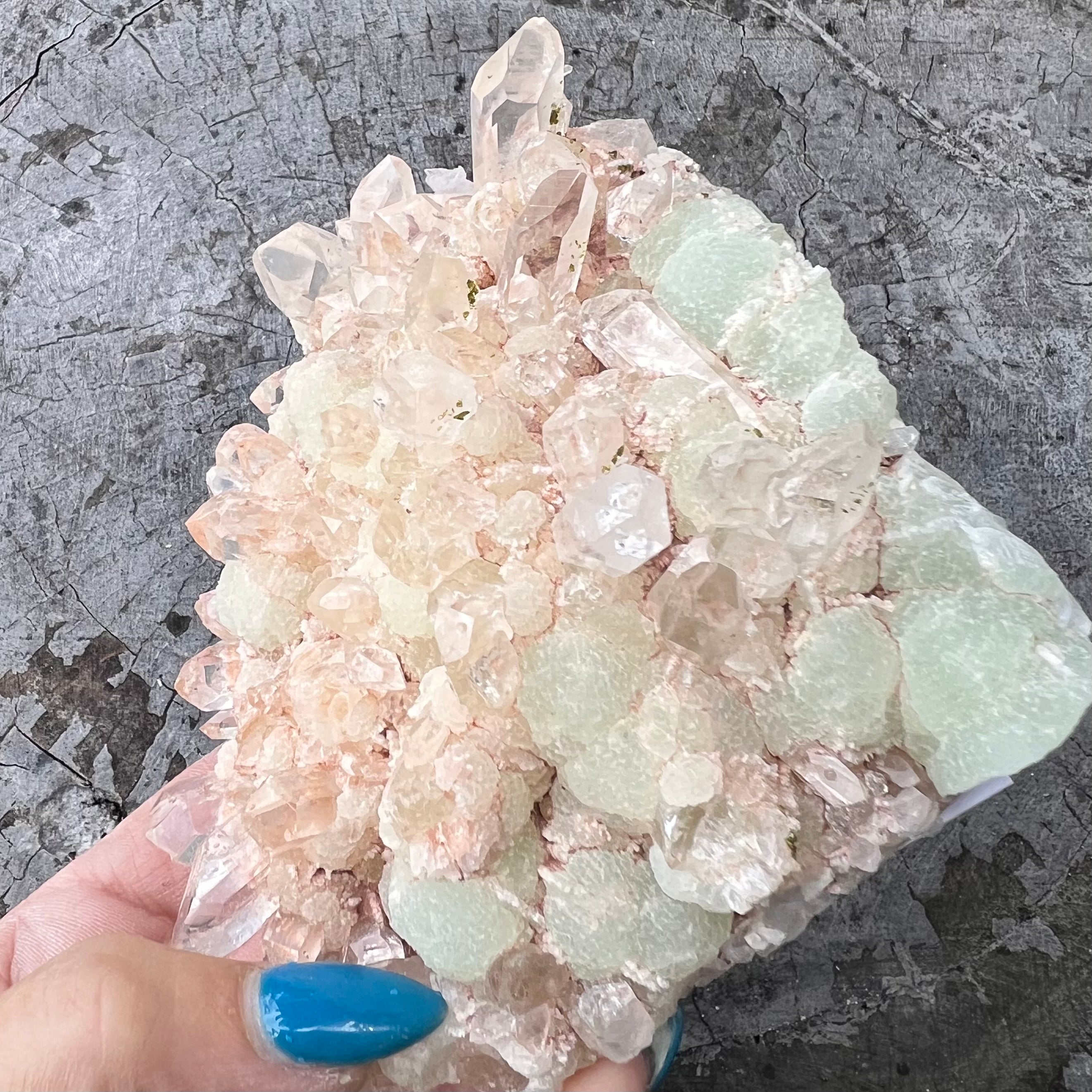 Prehnite & Garden Quartz Specimen ~ Specialty Crystal
