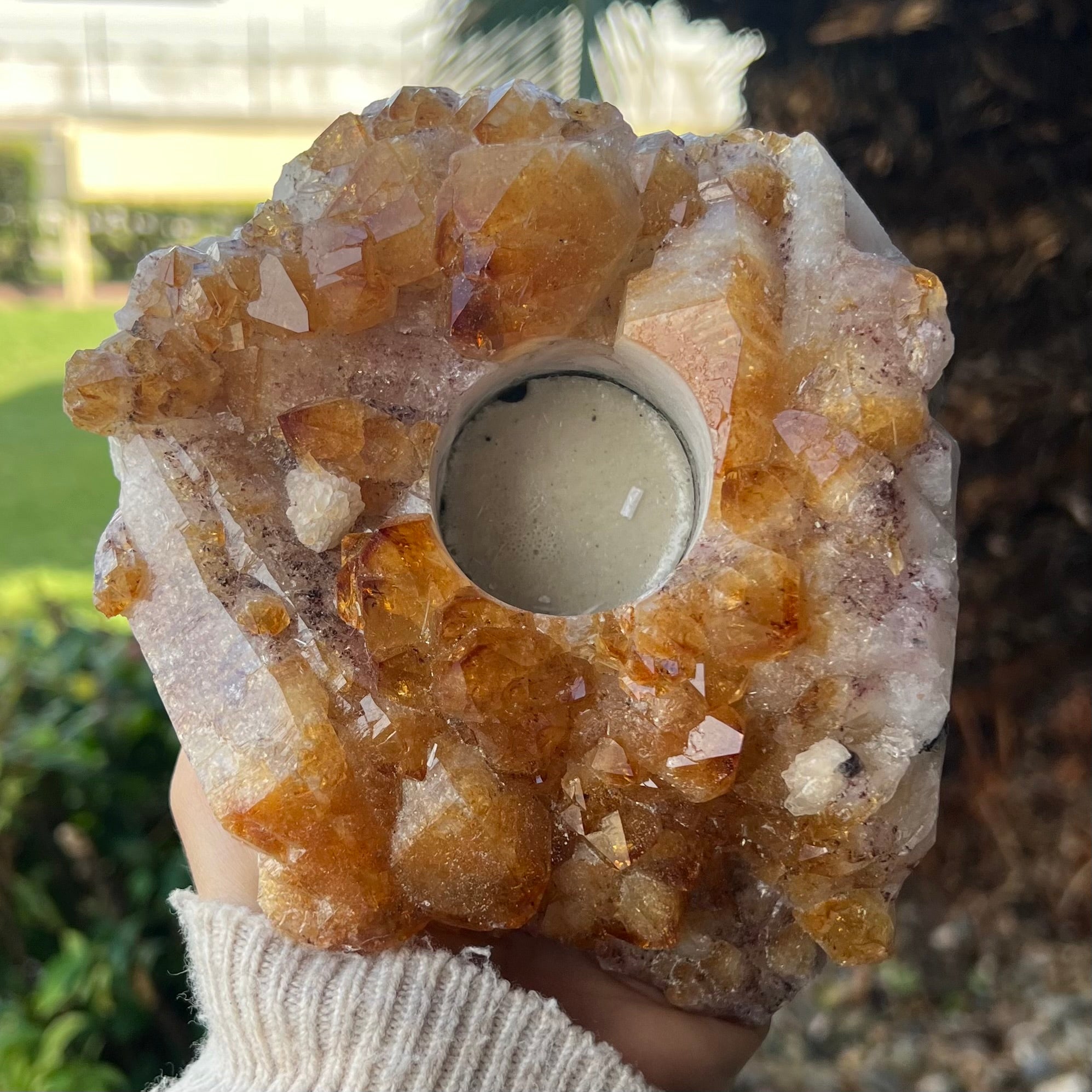 Citrine Tea Light Candle Holder
