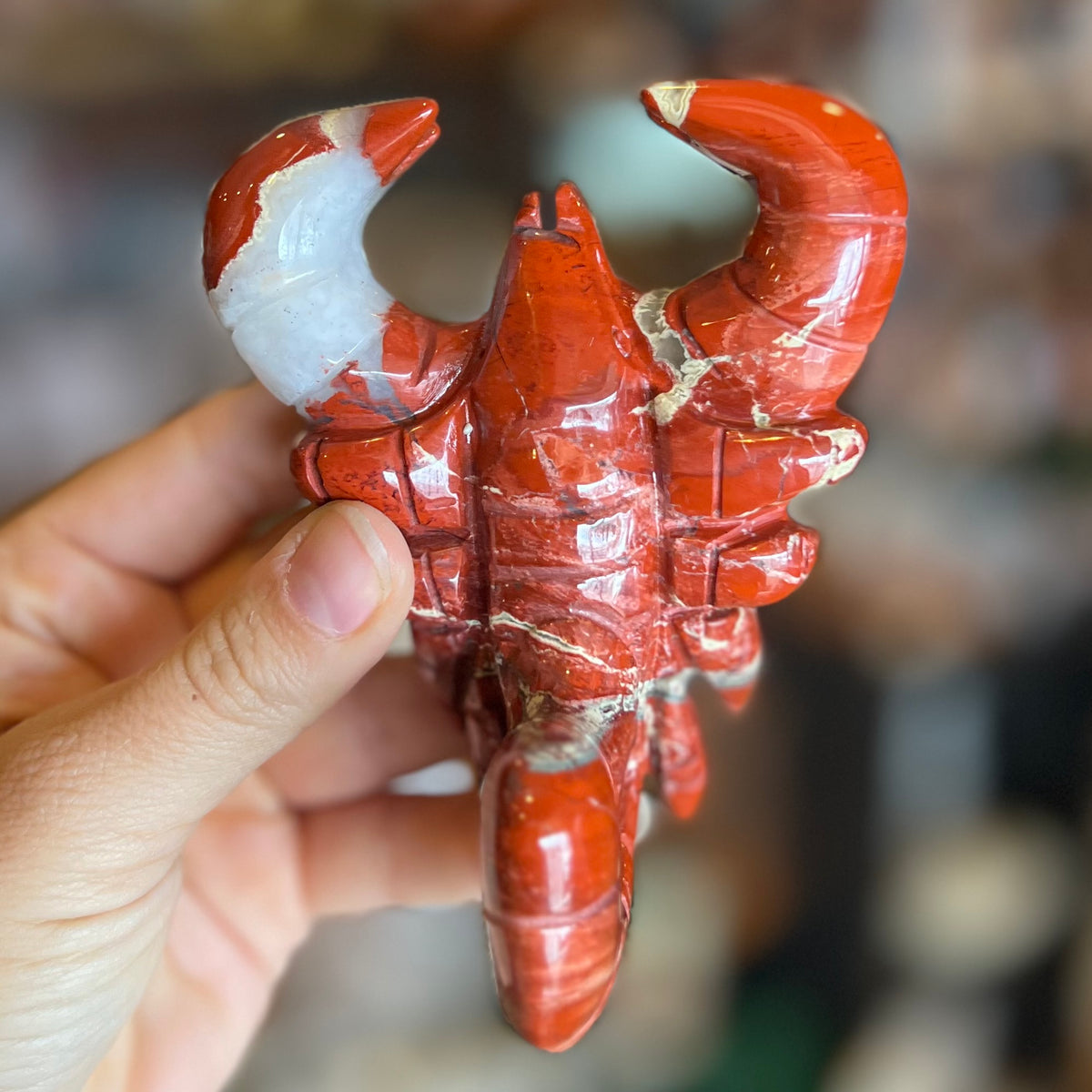 Red Jasper Scorpion Carving