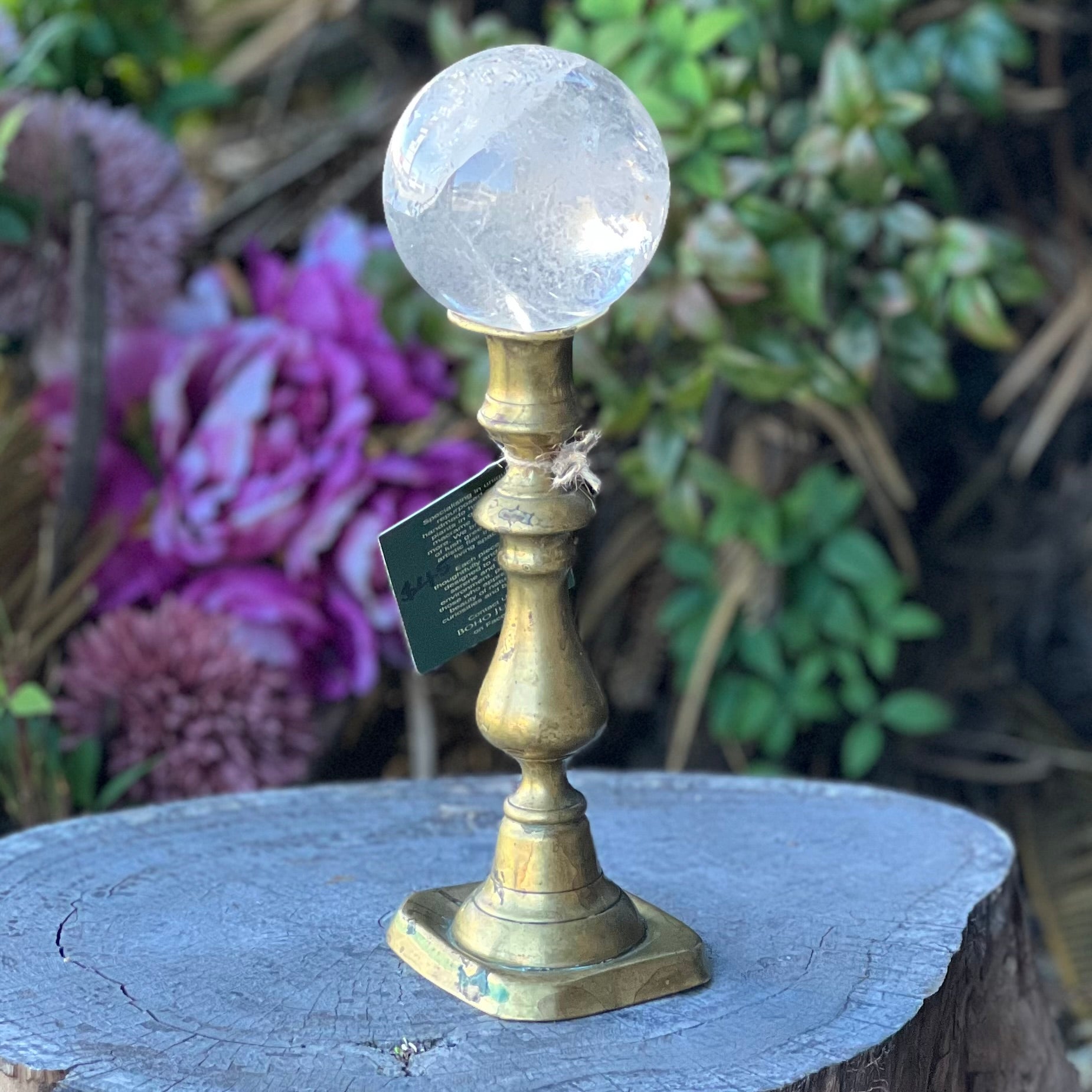 Boho Jungle ~ Vintage Brass Candle Holder - Sphere Holder Decor