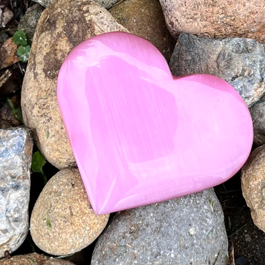 Pink Cats Eye Heart