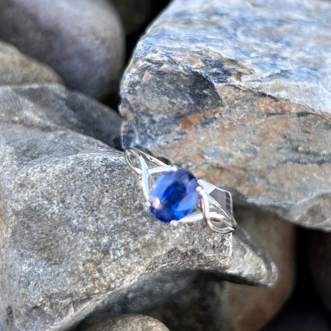 Blue Kyanite Sterling Silver Ring ~ 6