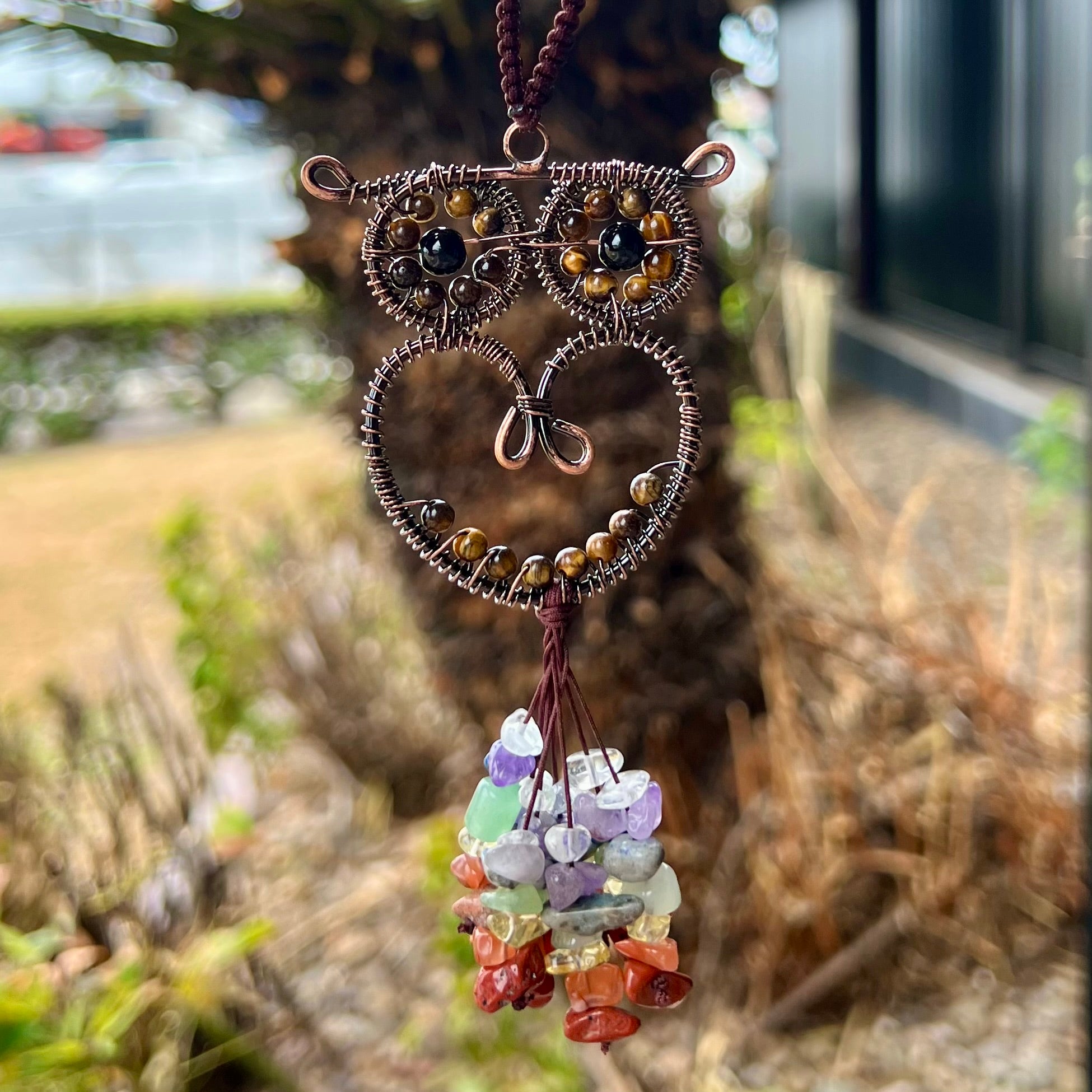 Chakra Hanger ~ Owl ~ Tiger Eye