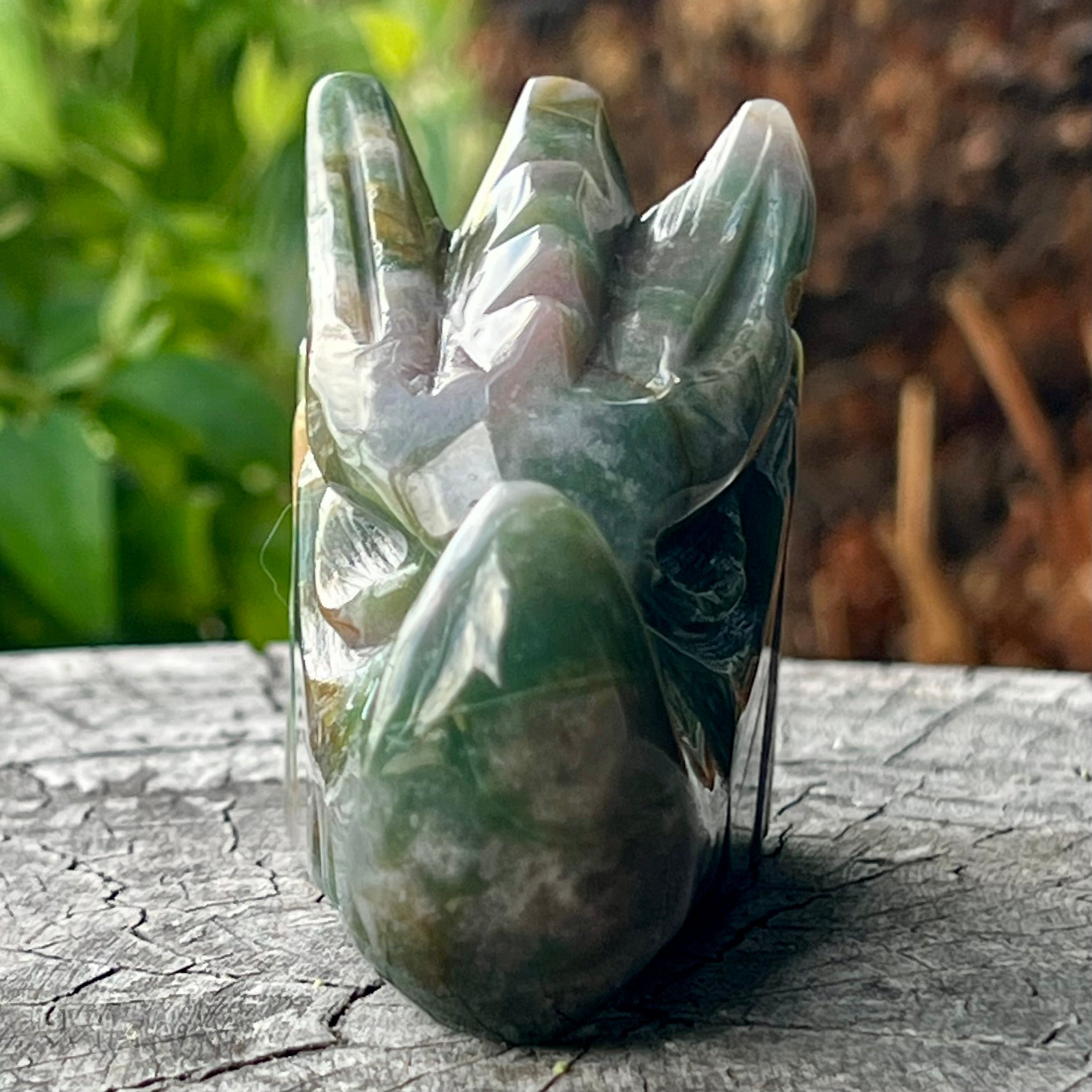 Ocean Jasper Dragon Head Carving