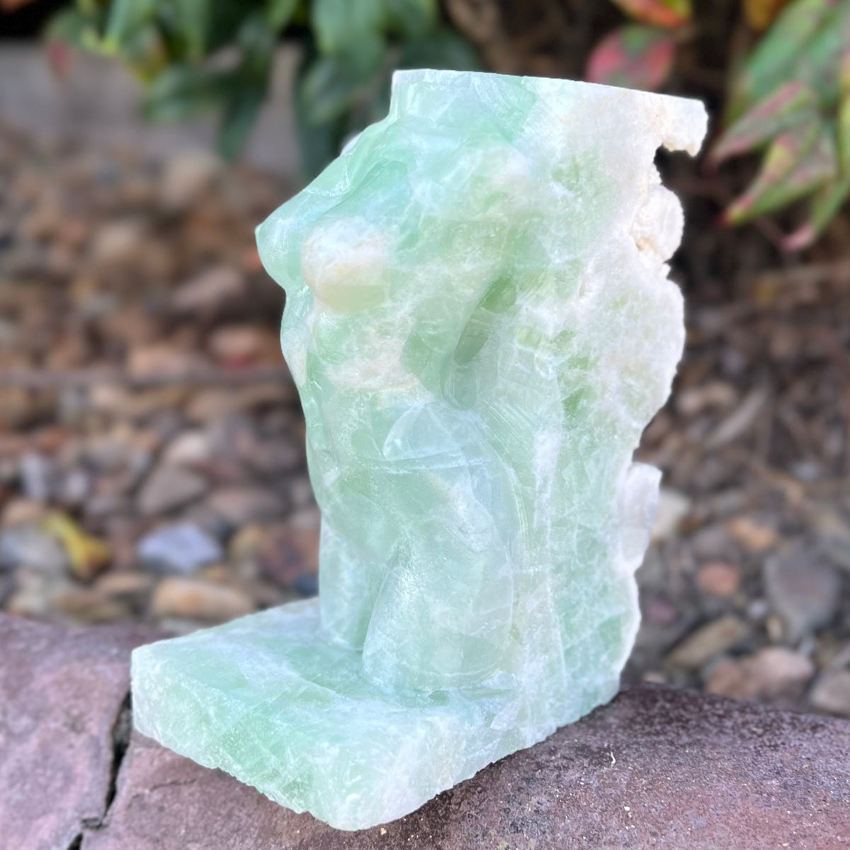Fluorite Woman Lady Body Carving ~ Book End
