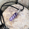 Amethyst Pencil Point Spiral Wrap Pendant