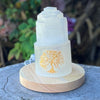 Selenite Cleansing & Charging Lamp ~ Tower Small ~ Tree of Life