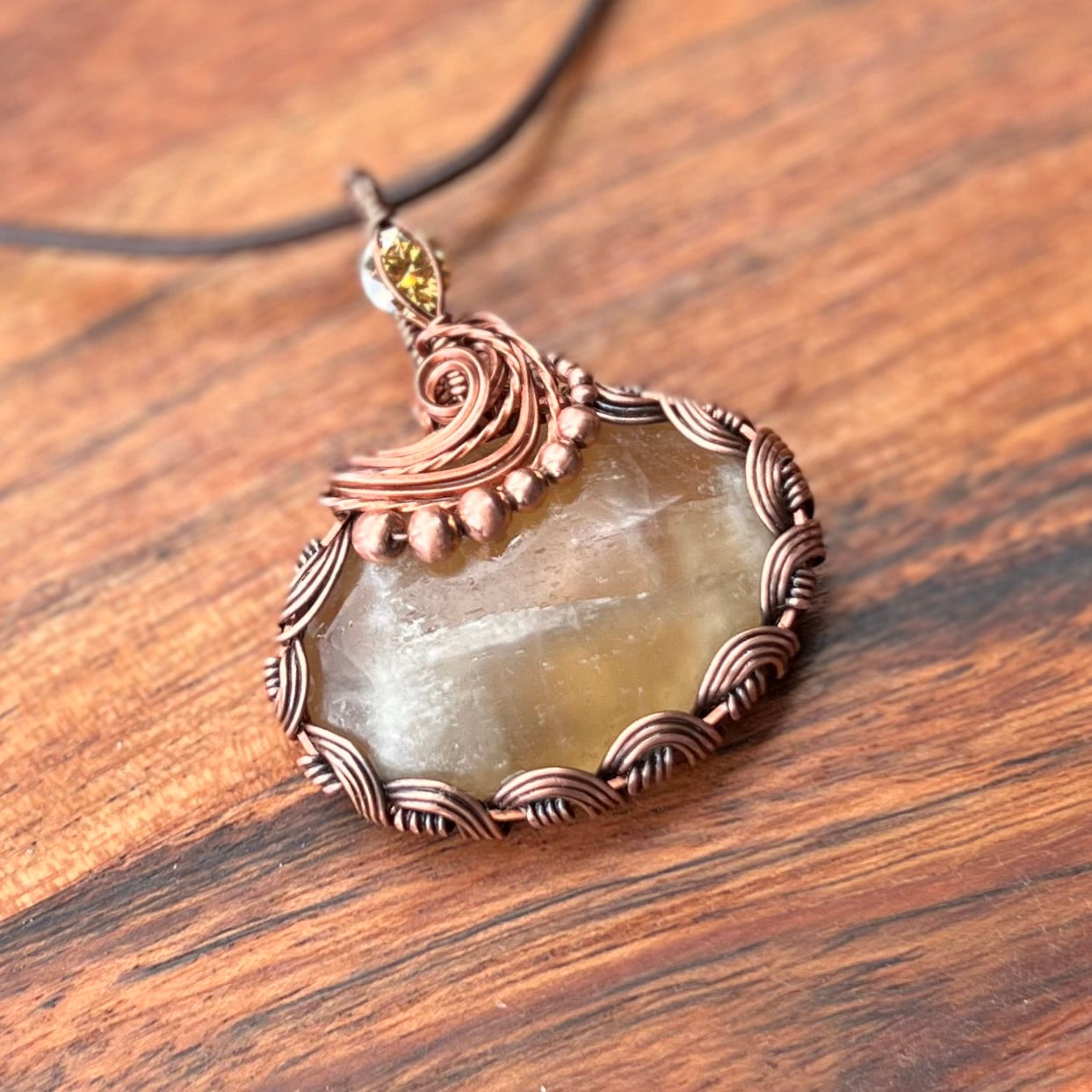 Muse Forged ~ Artesian Citrine and Moissanite Necklace