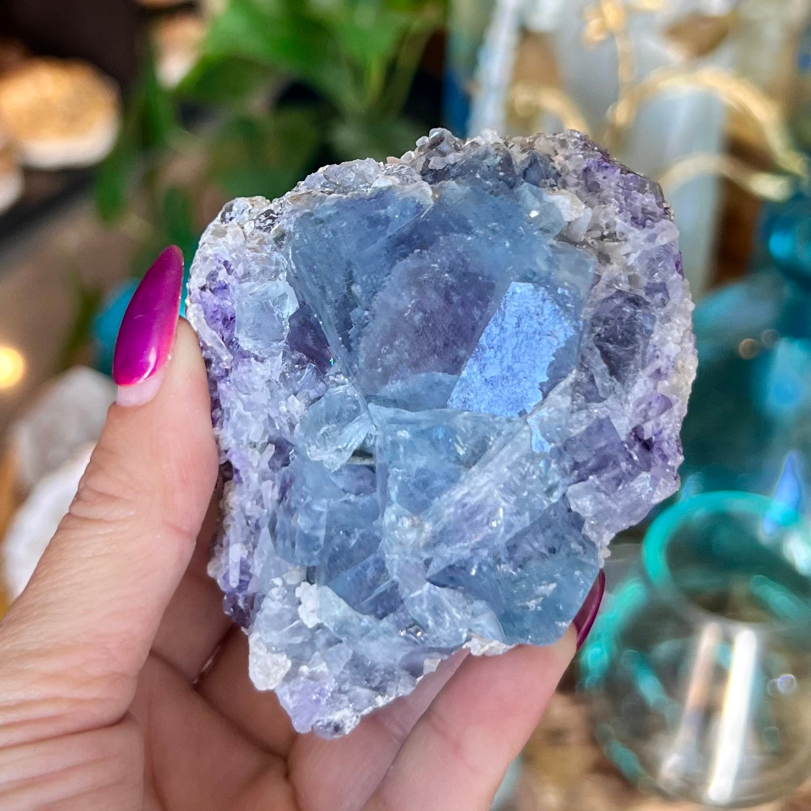 Purple & Blue Natural Fluorite Specimen