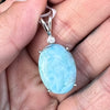 Larimar and Topaz ~ Sterling Silver Pendant (2)