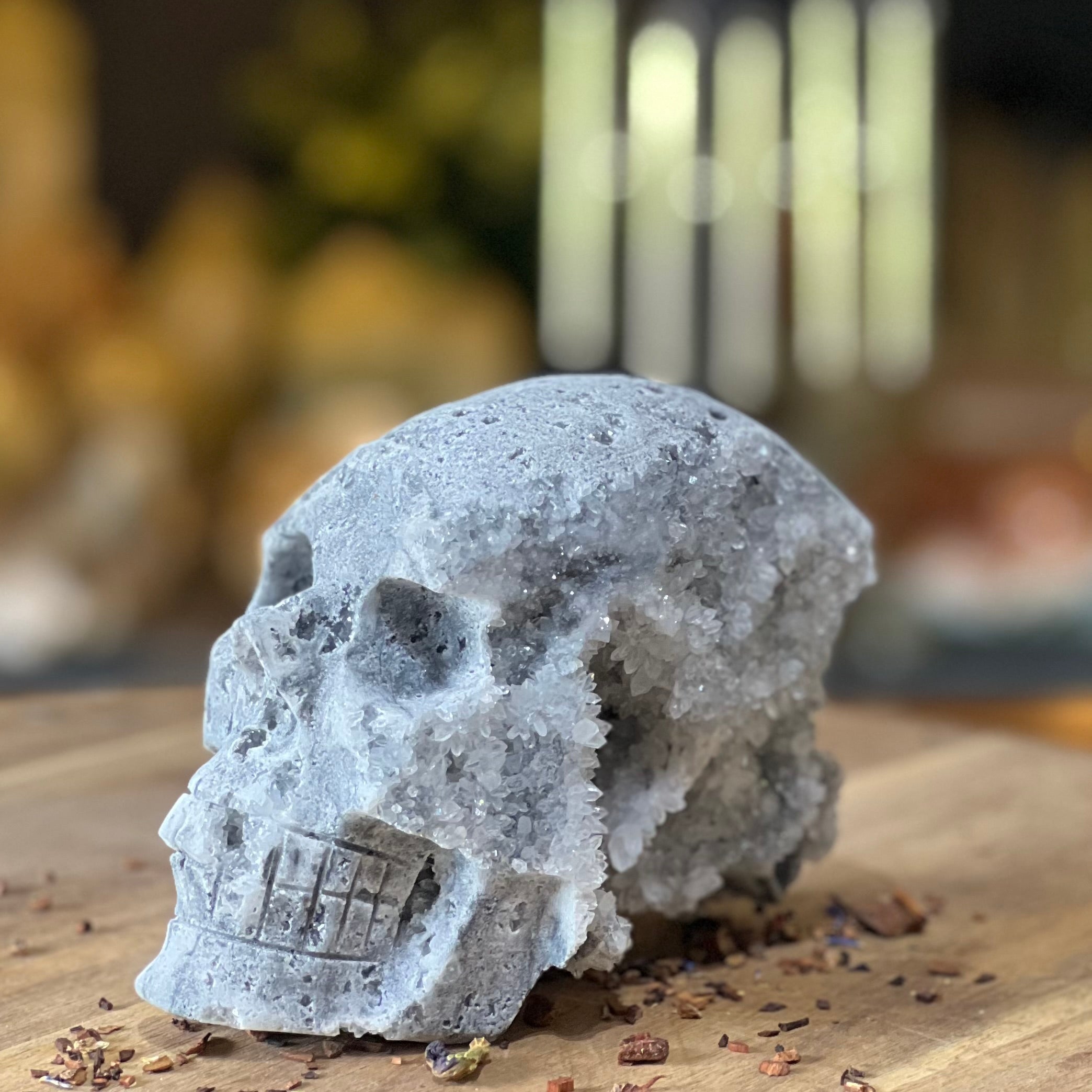 Sphalerite Geode Drusy Skull