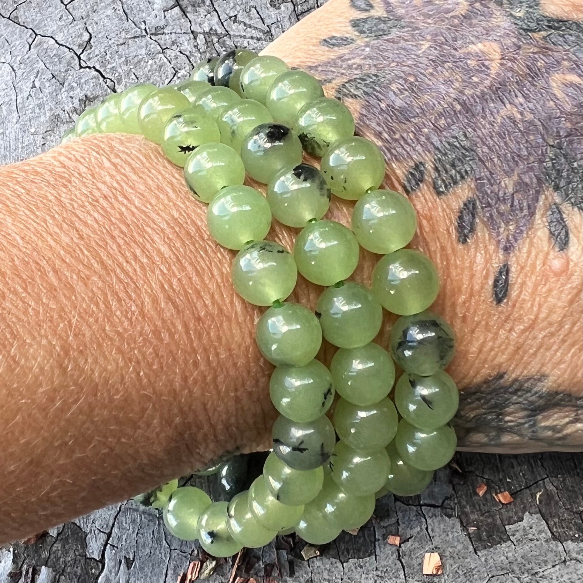 Prehnite Beaded Bracelet