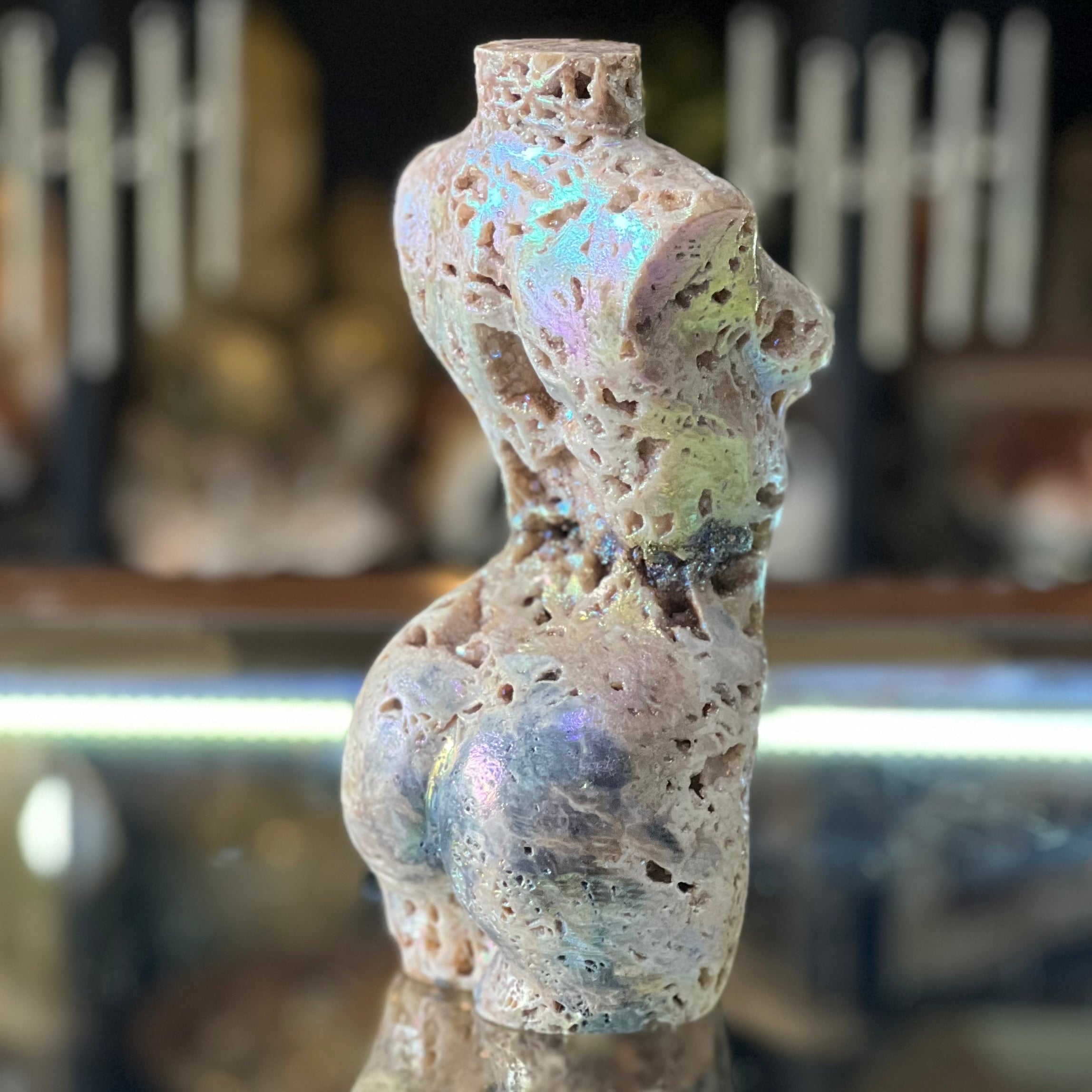 Booty Licious Electroplated Sphalarite Lady Body Carving