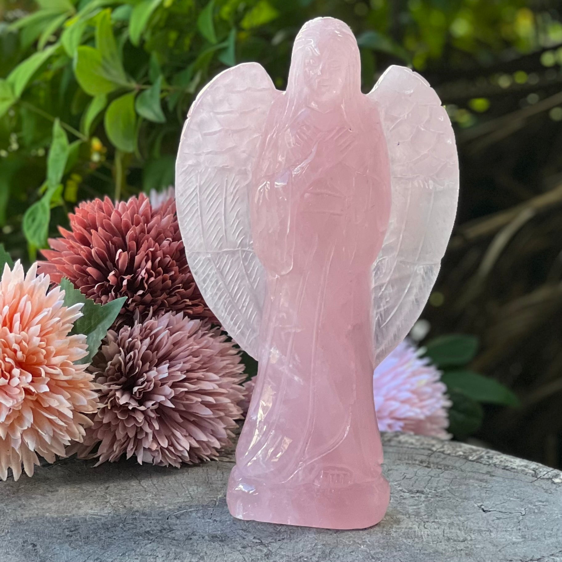 Rose Quartz Memorial Angel
