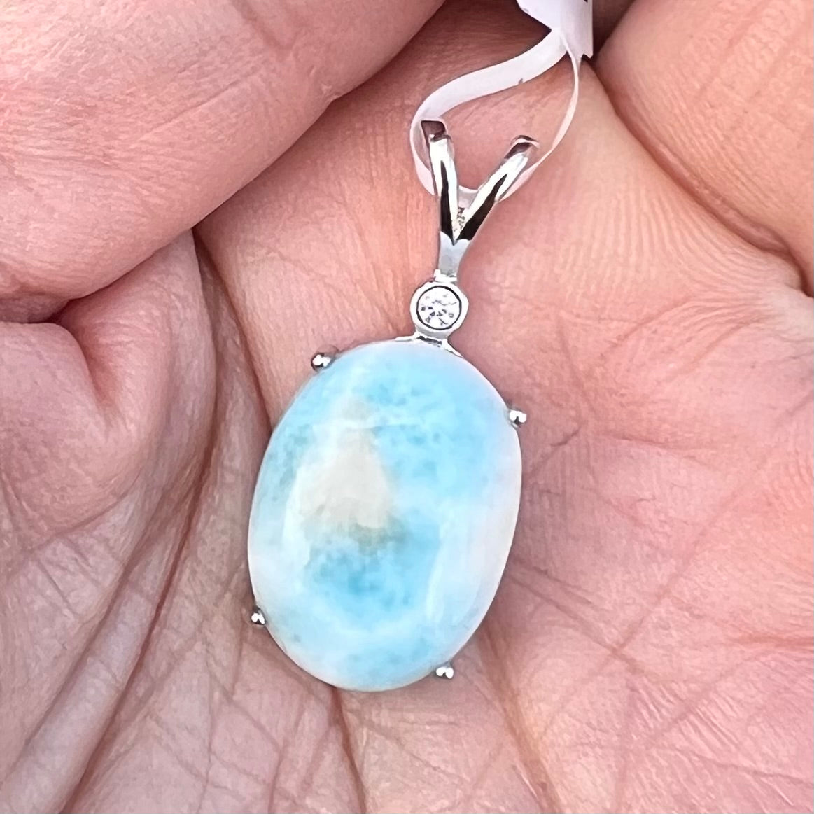 Larimar and Topaz ~ Sterling Silver Pendant (3)