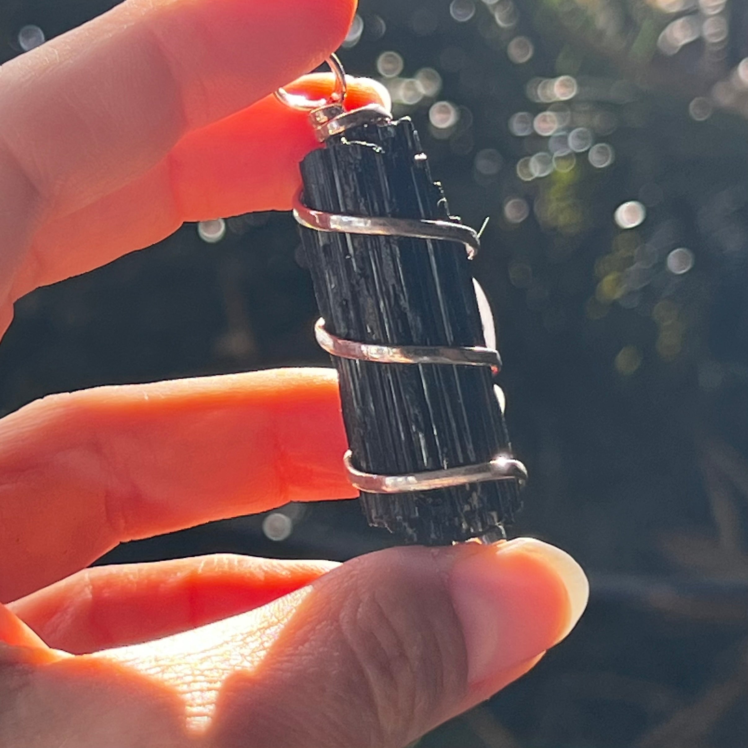Raw Black Tourmaline Pendant
