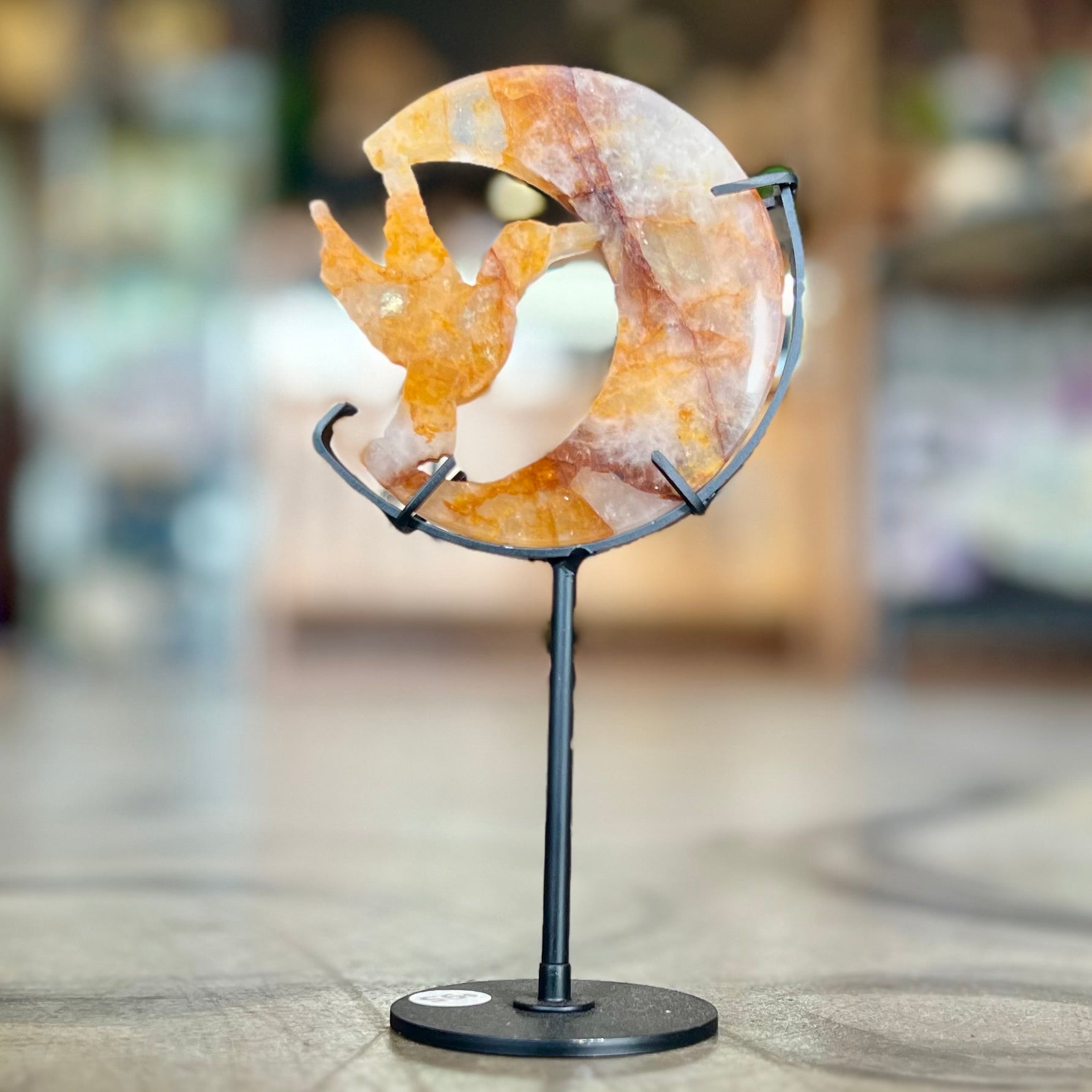 Humming Bird and Moon Carving ~ Golden Healer