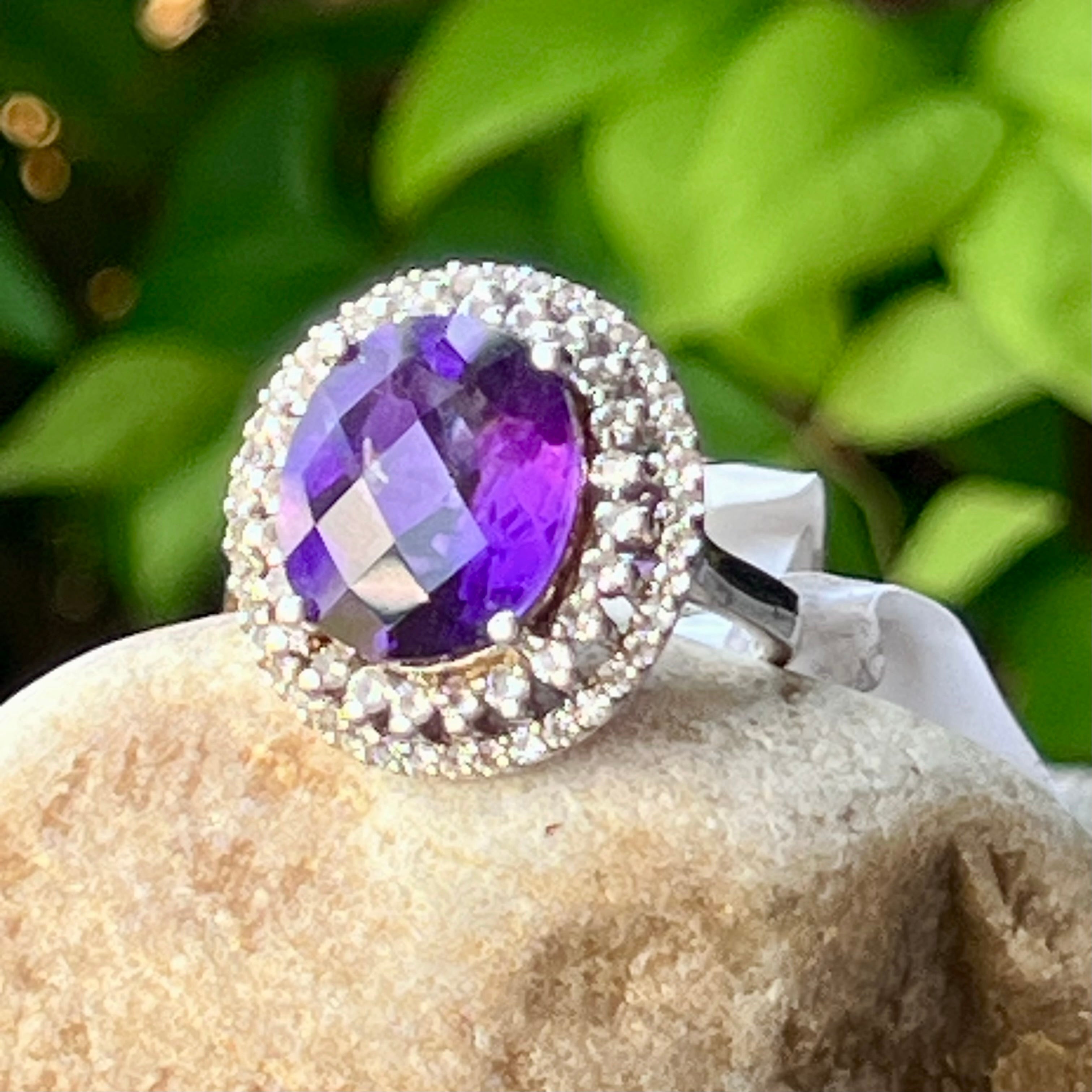 Amethyst Sterling Silver Ring ~ 8