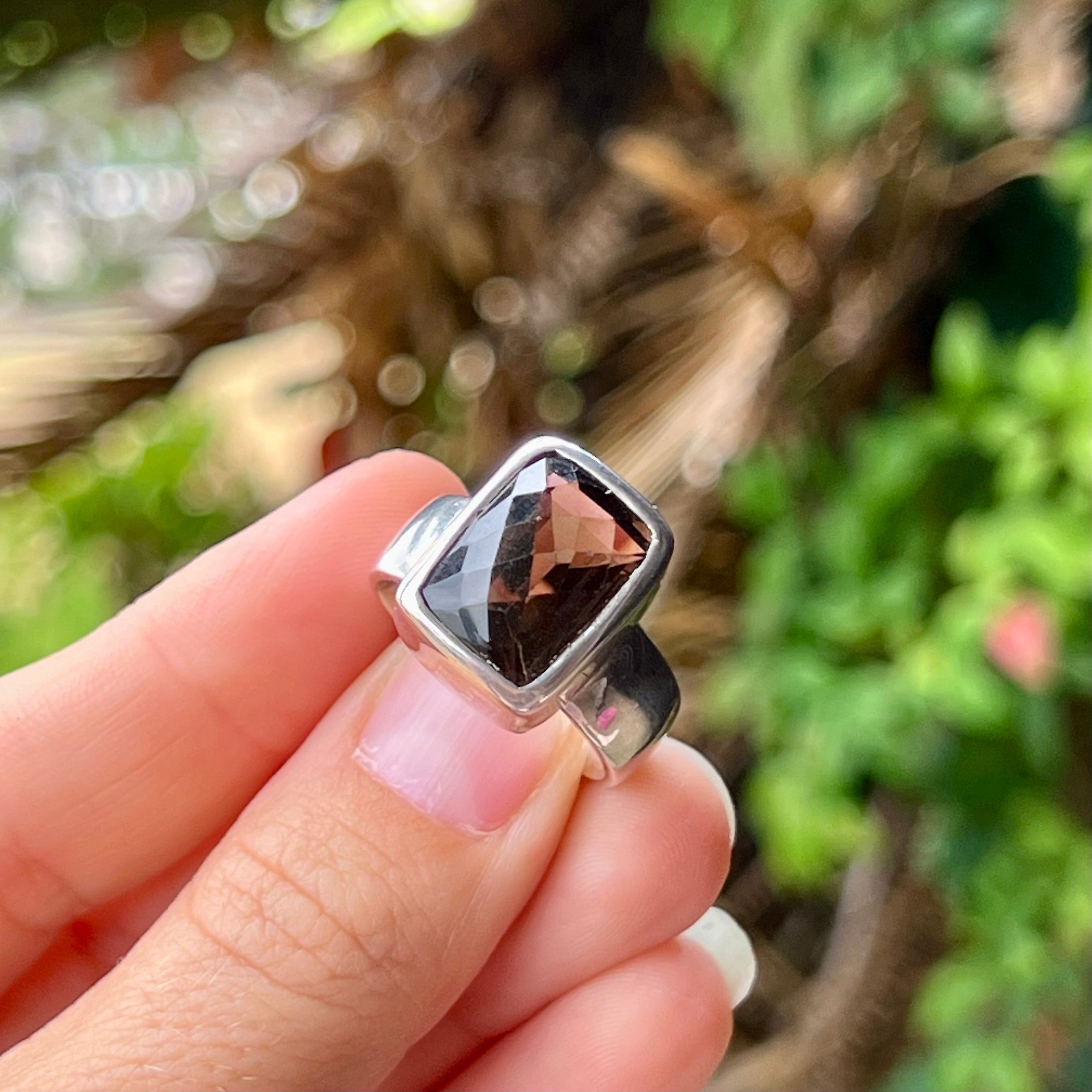 Smokey Quartz ~ Sterling Silver Ring ~ Size 9.5