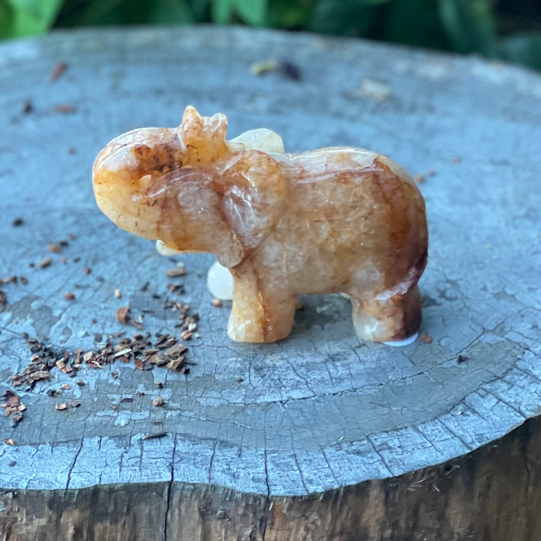 Golden Healer Elephant Carving