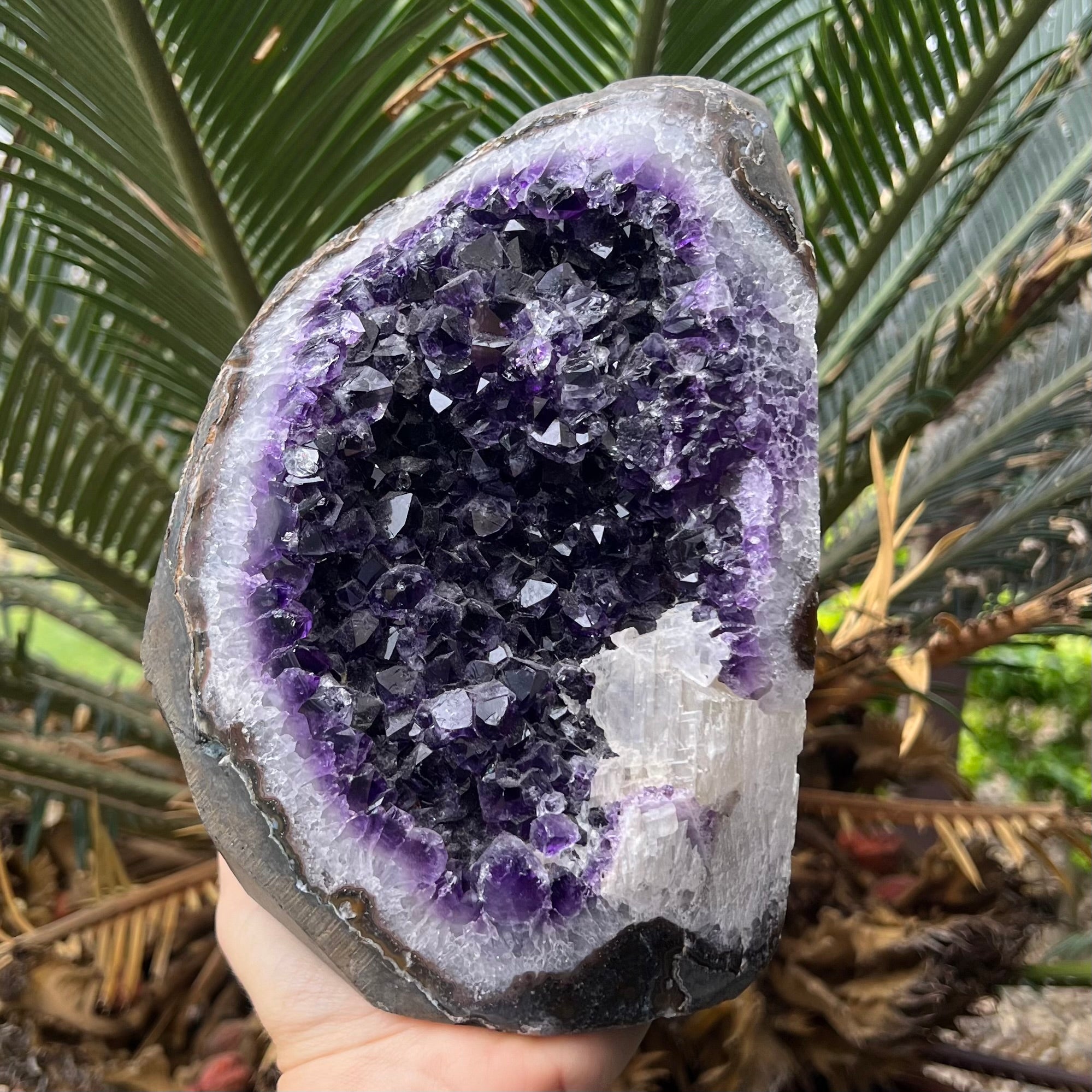 Amethyst Geode with Calcite Inclusion