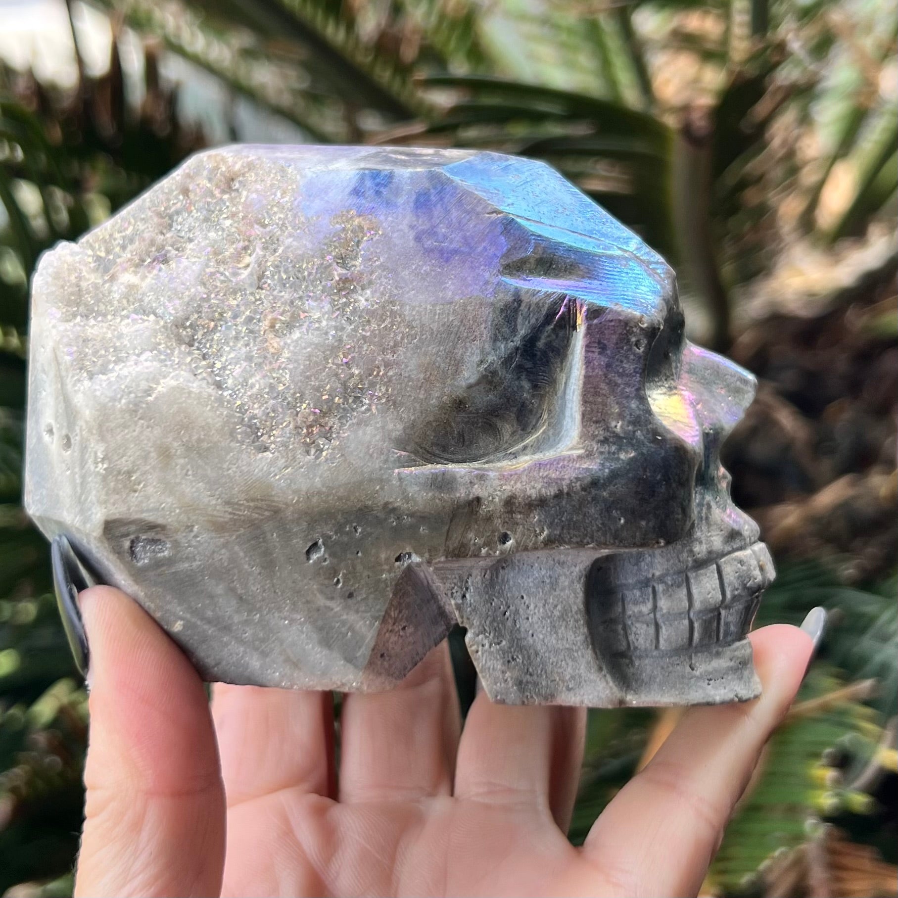Electroplated Sphalarite Skull Carving