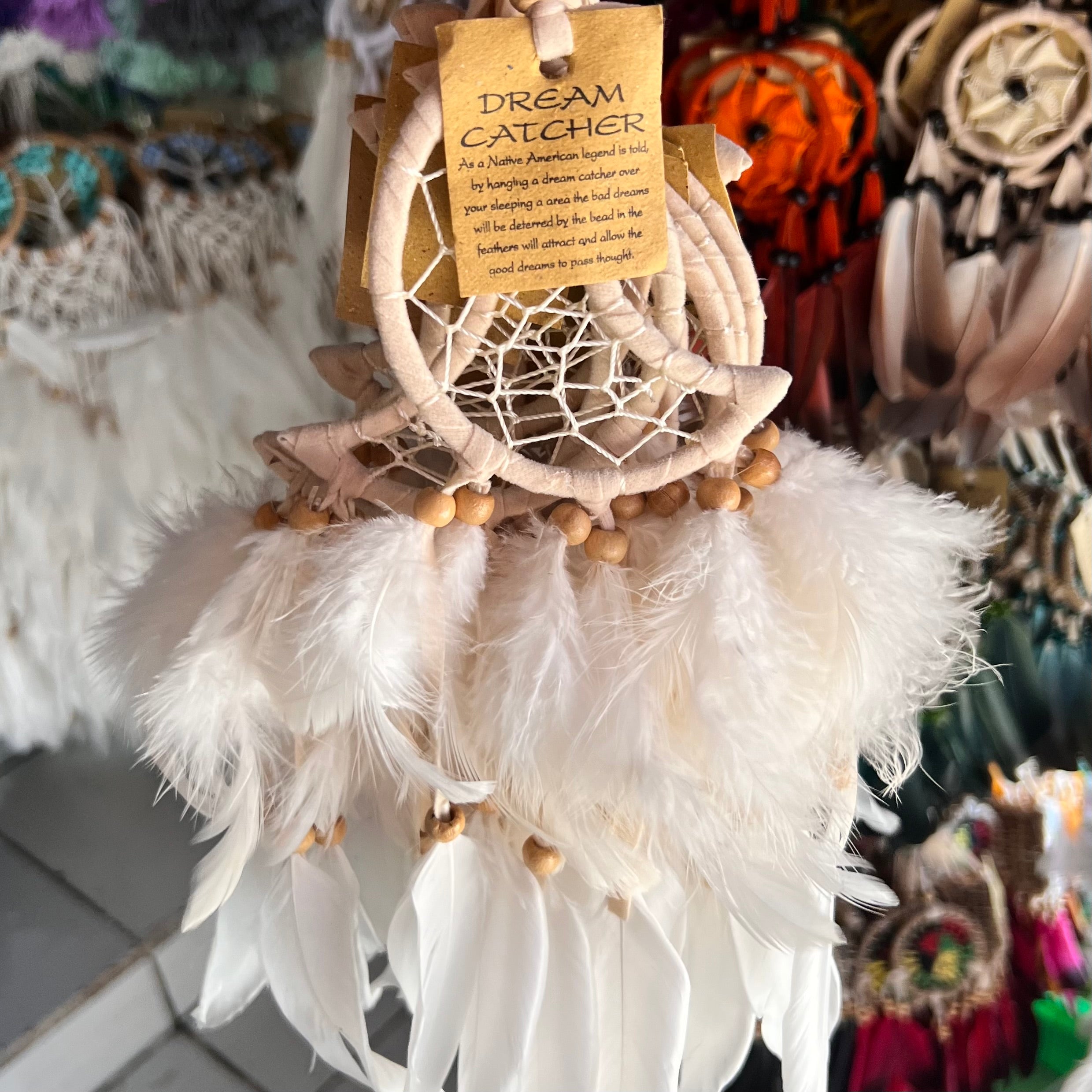 Boho Beige Moon Dream Catcher