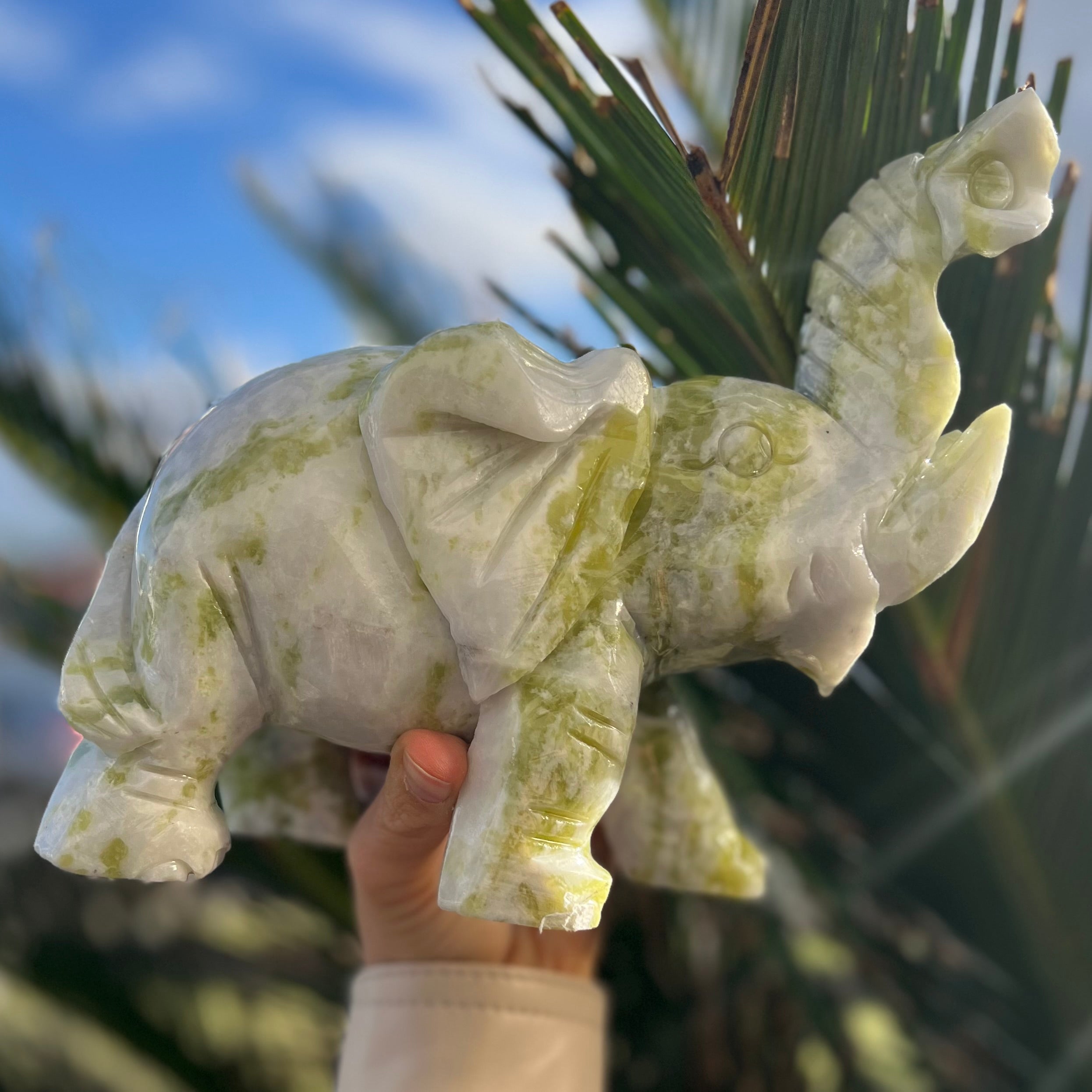 New Jade Lucky Elephant Carving