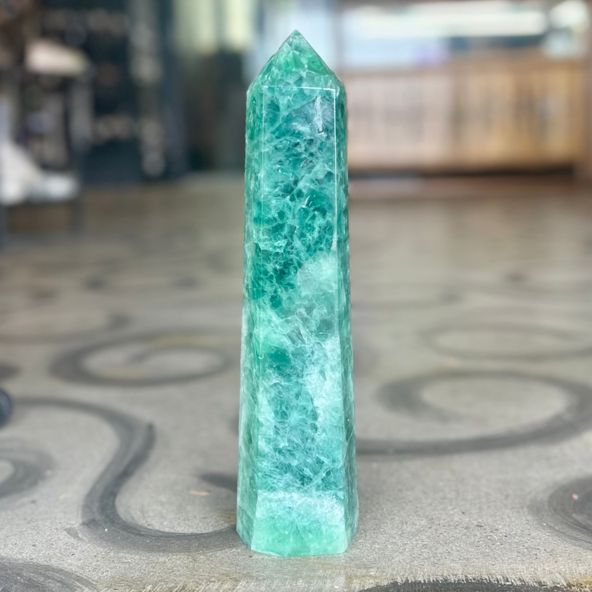 Large Rainbow Fluorite Polished Point