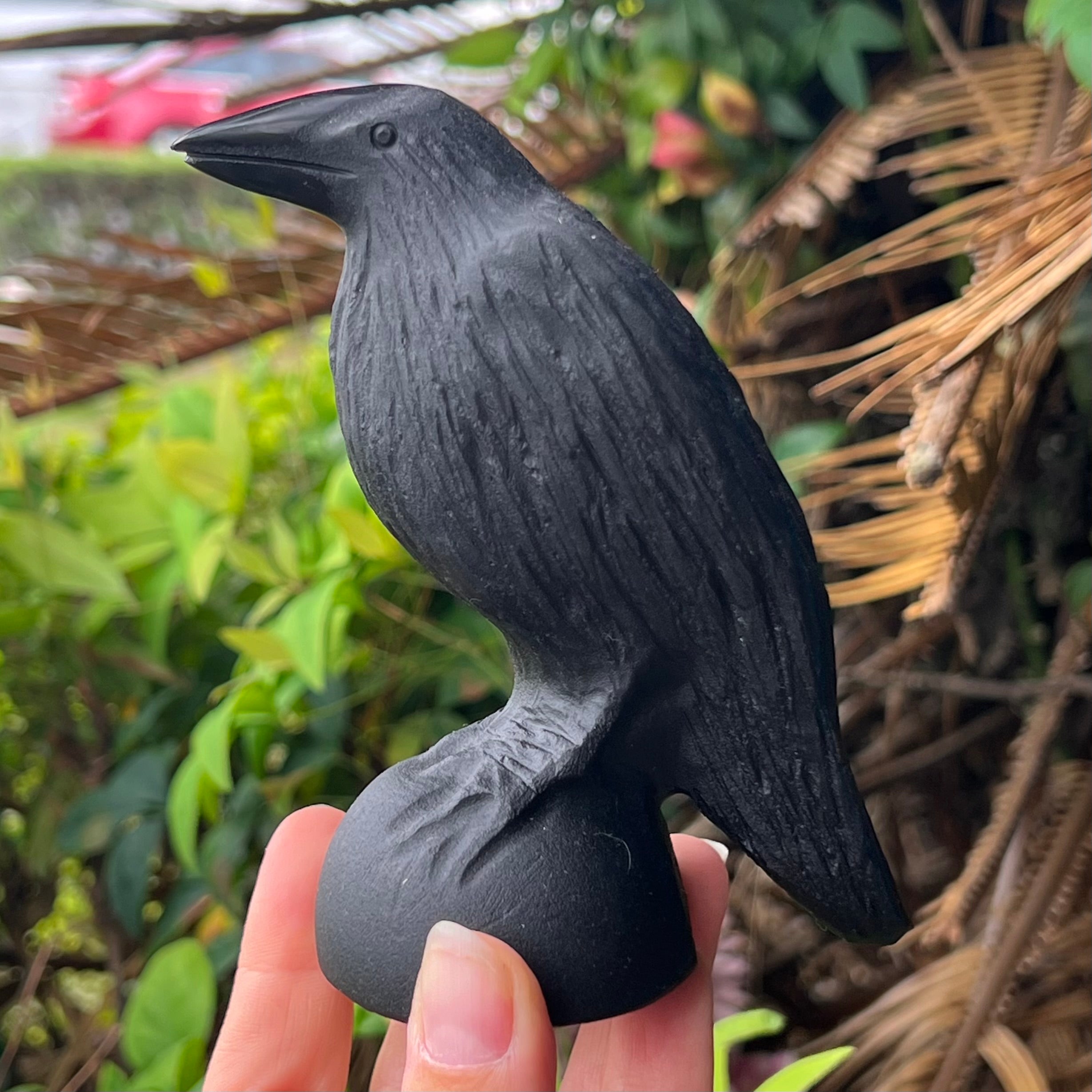 Raven Carving ~ Matte Obsidian