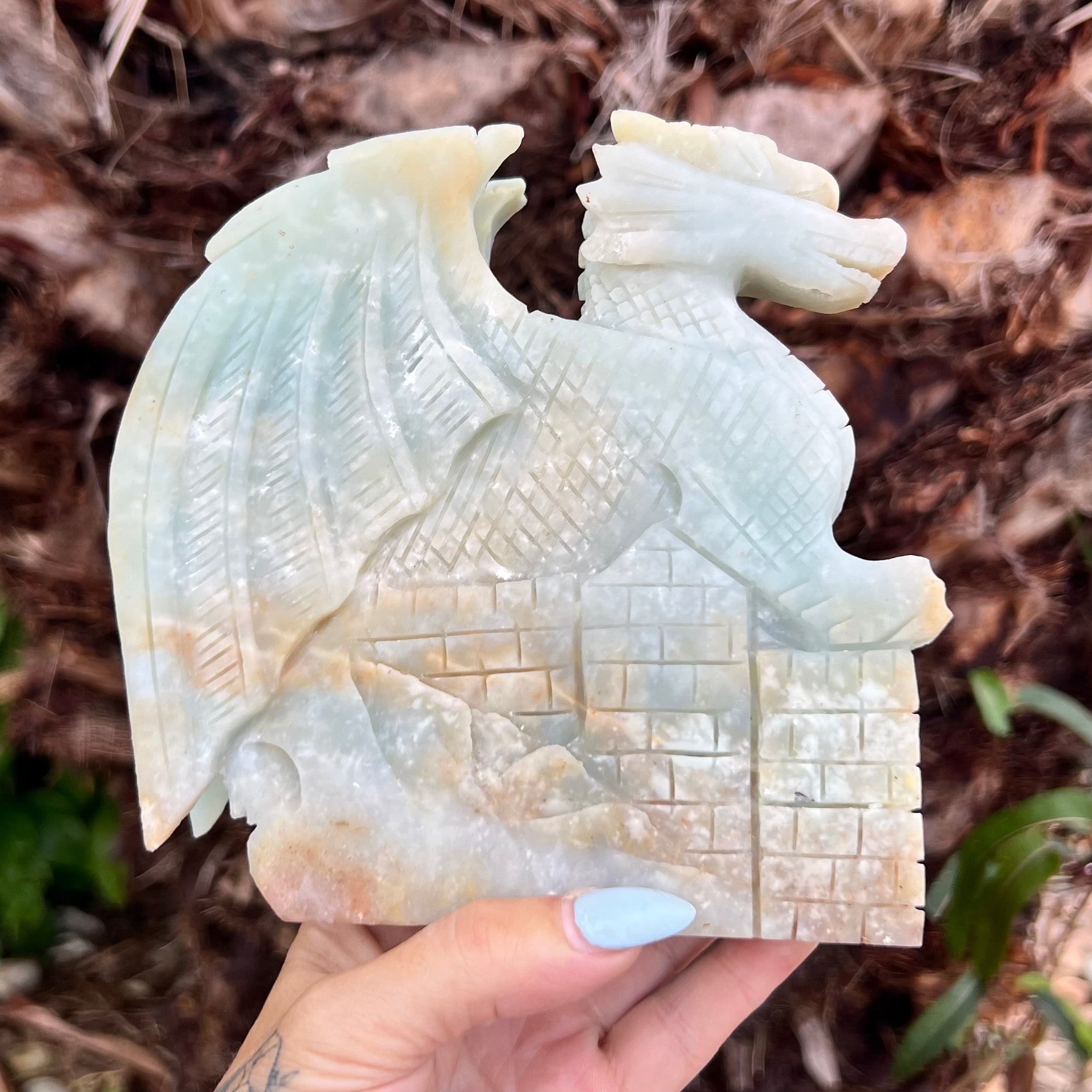 Caribbean Calcite Dragon Carving