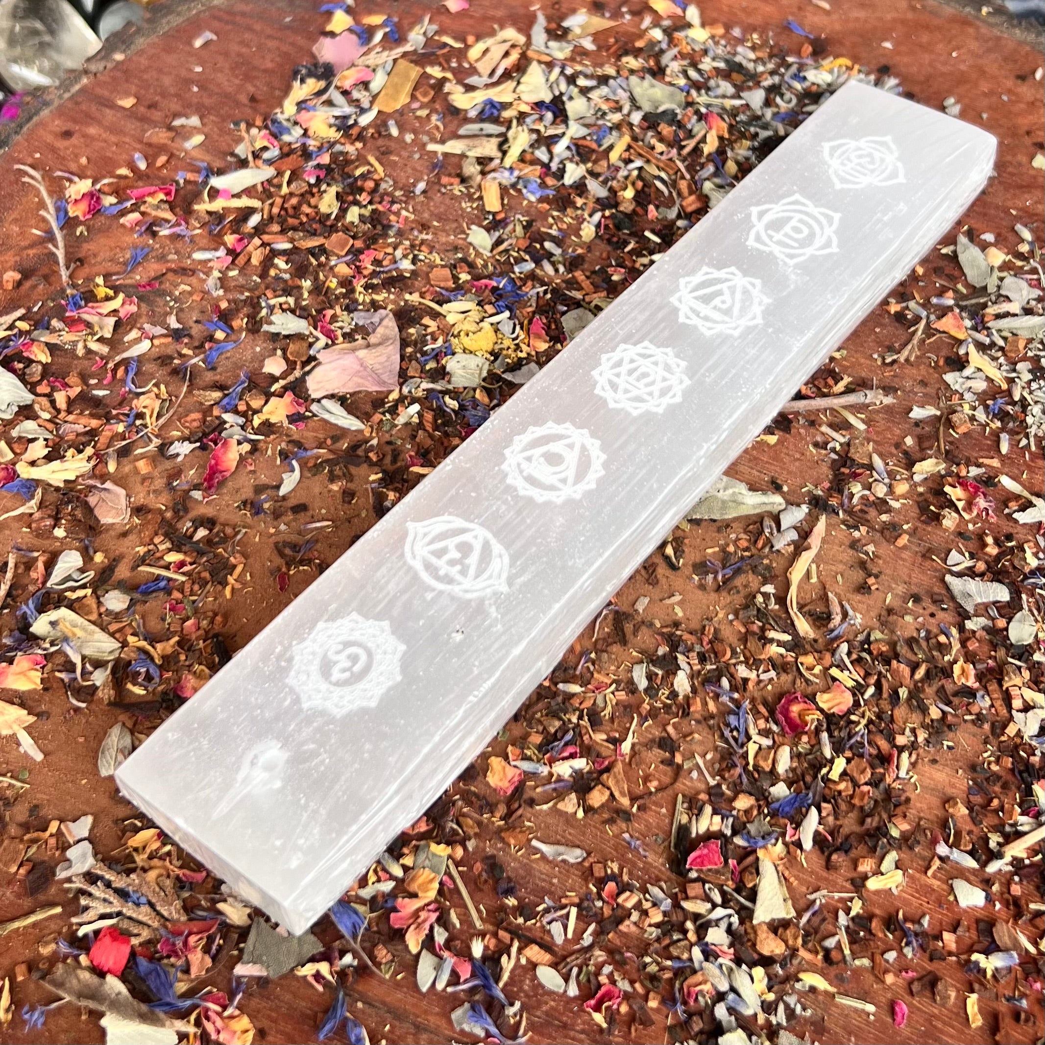 Selenite Chakra Wand & Incense Burner