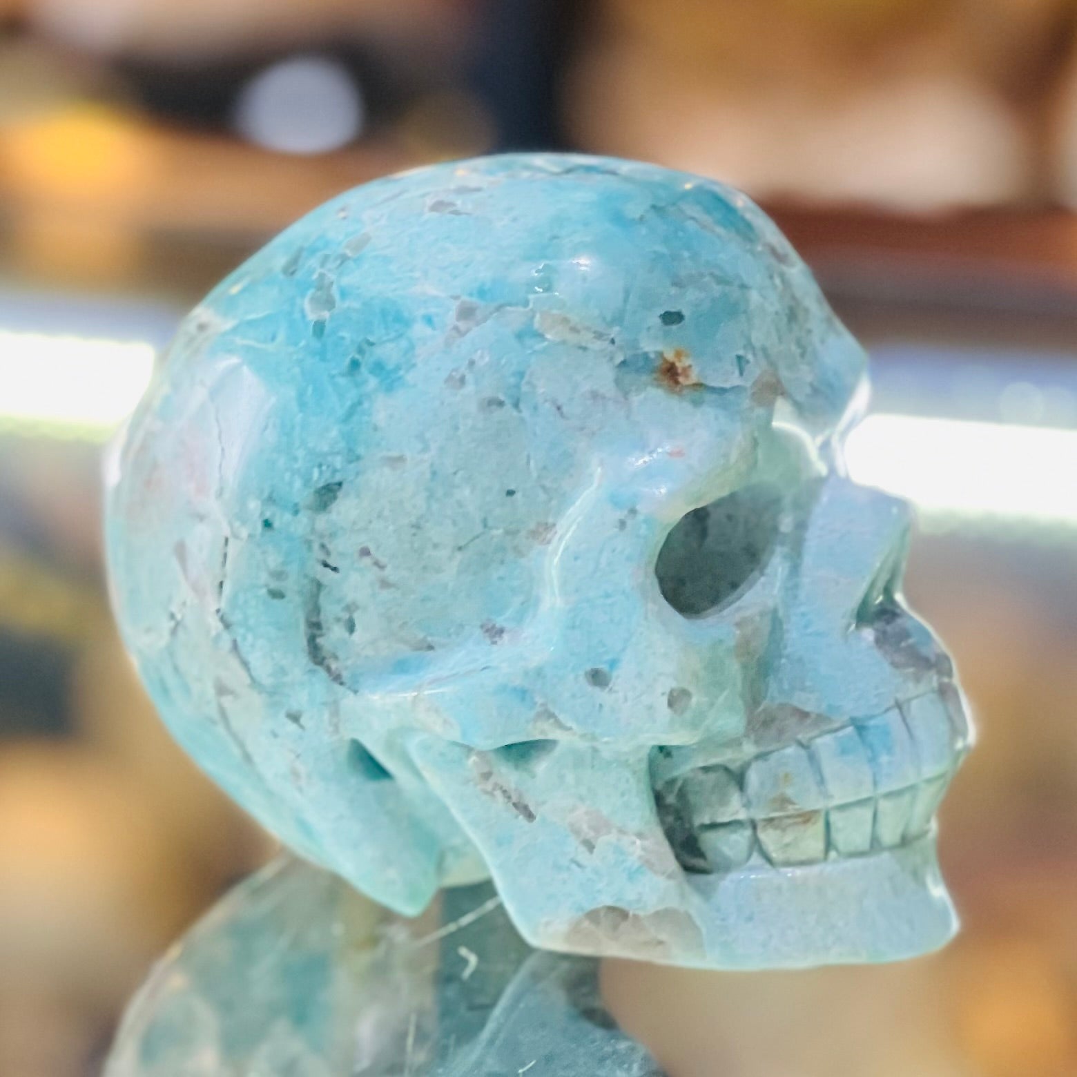 Caribbean Calcite Skull Carving