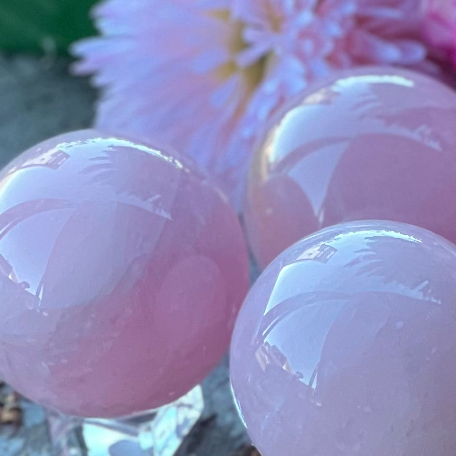 Rose Quartz Angel Sphere ~ Medium