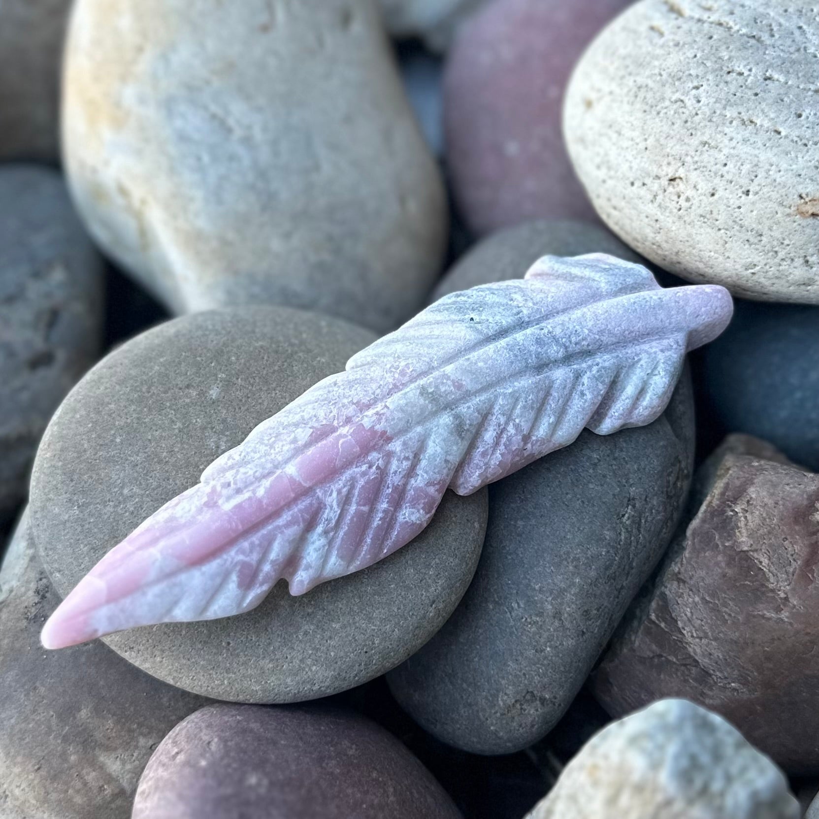 Feather of Emotional Healing ~ Pink Opal