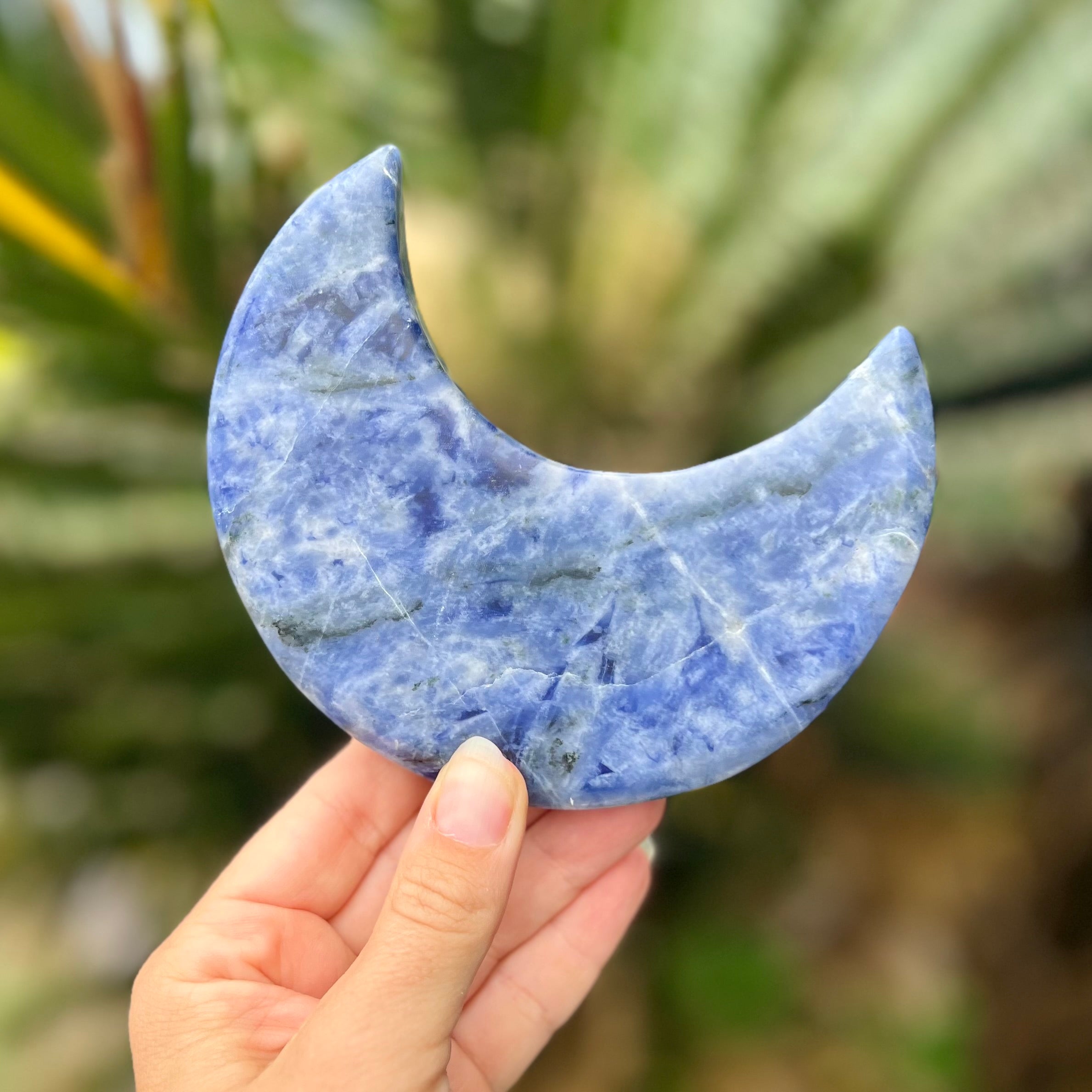 Dumortierite Crescent Moon Carving