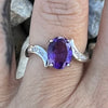 Amethyst & Moissonite Sterling Silver Ring ~ 6