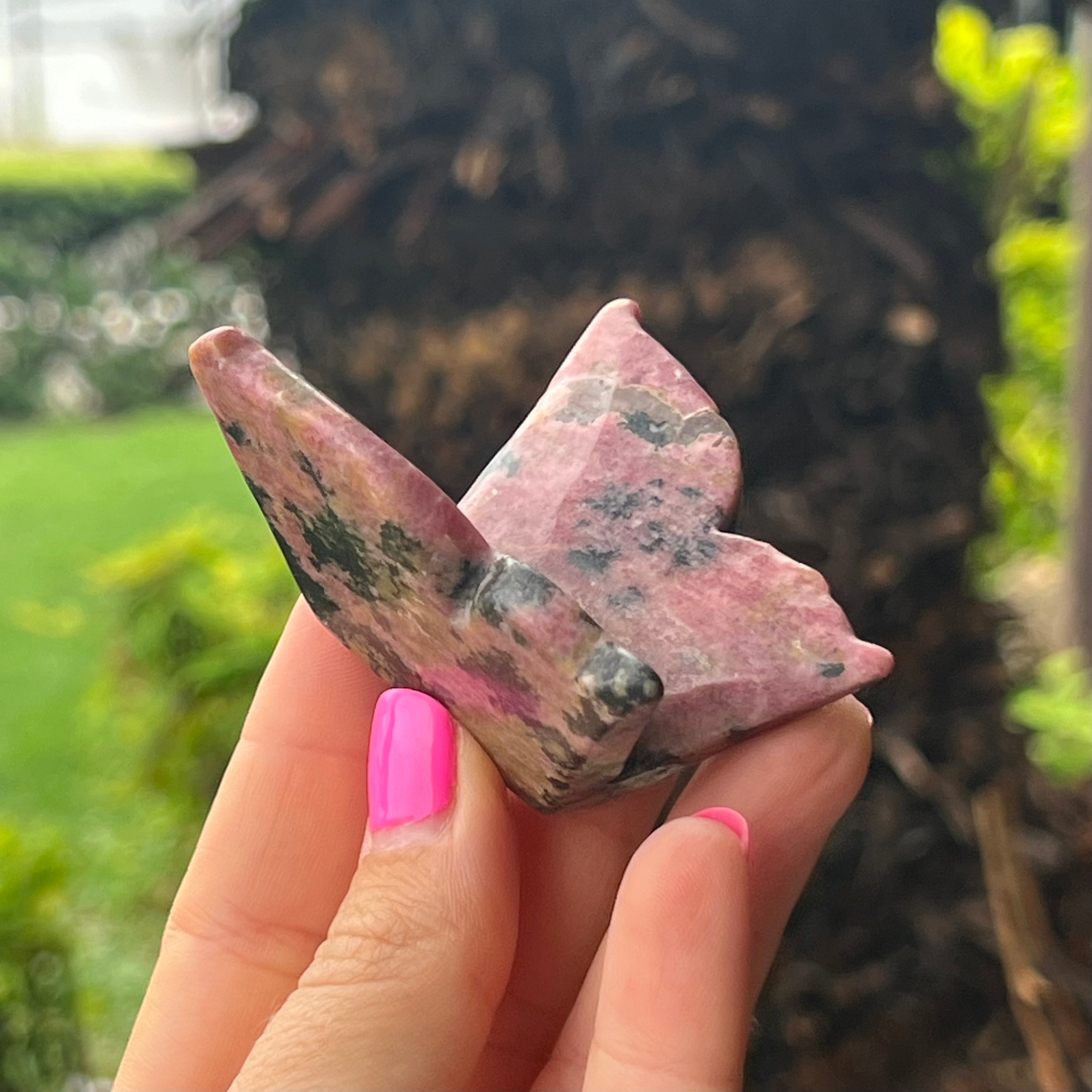Rhodonite Butterfly Carving