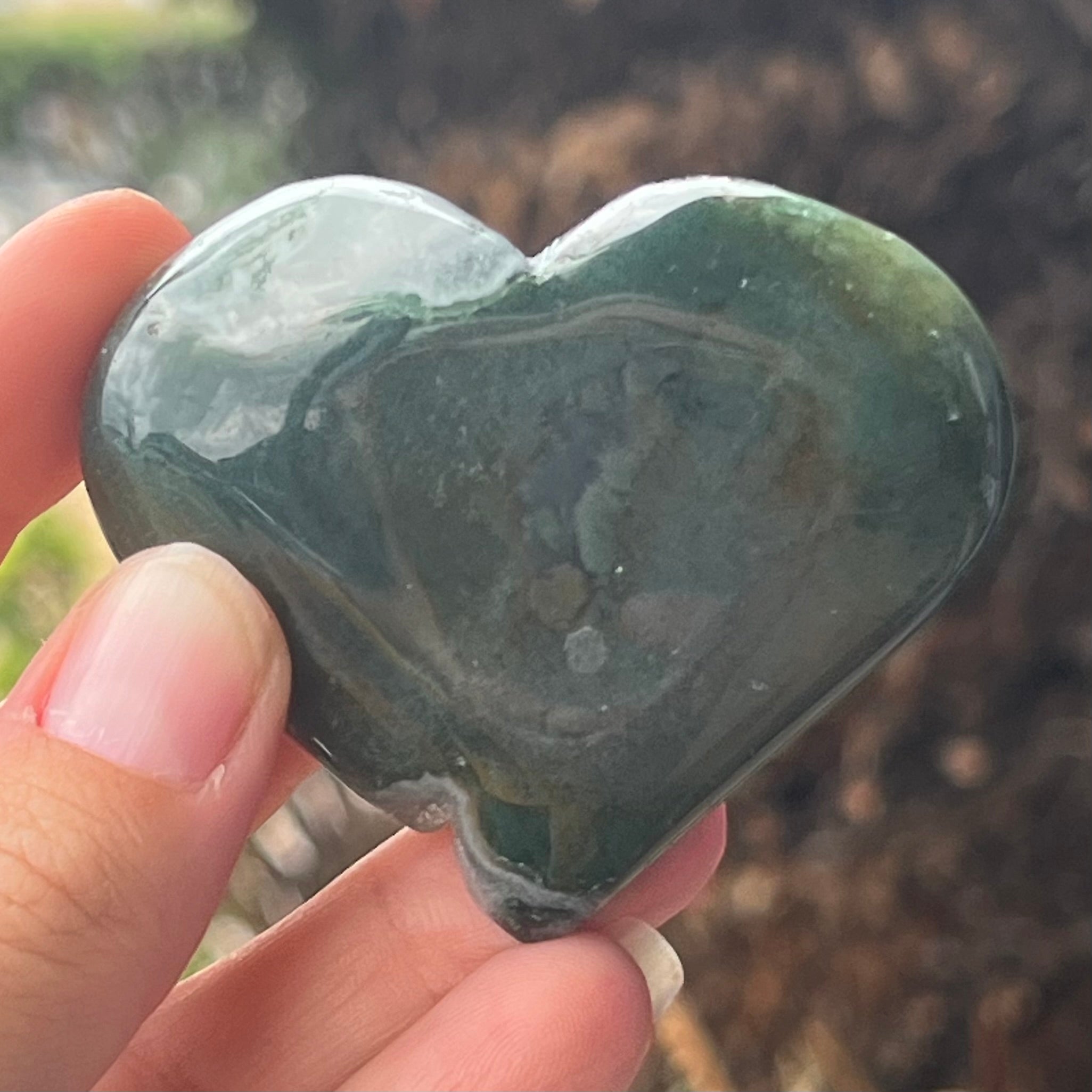 Moss Agate Heart