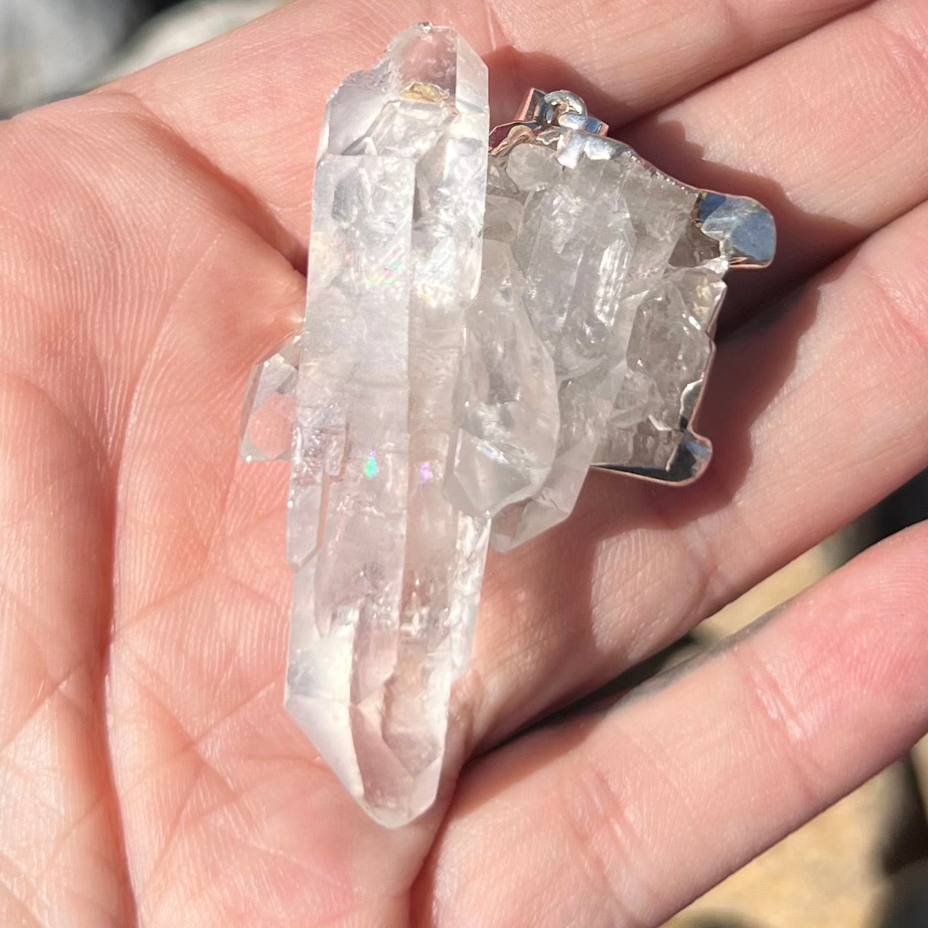 Clear Quartz Cluster Pendant