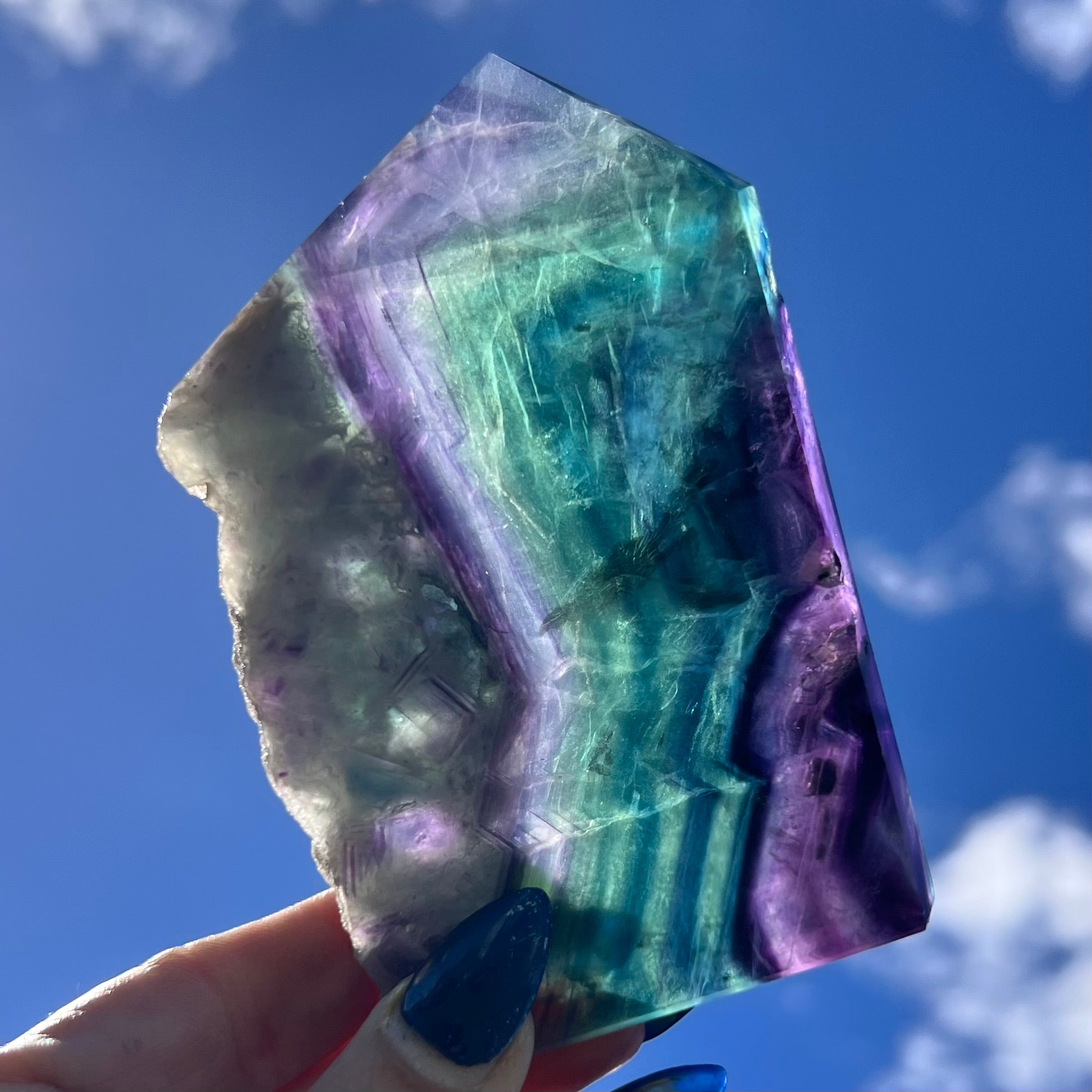 Rainbow Fluorite Semi Raw Generator Tower (3)