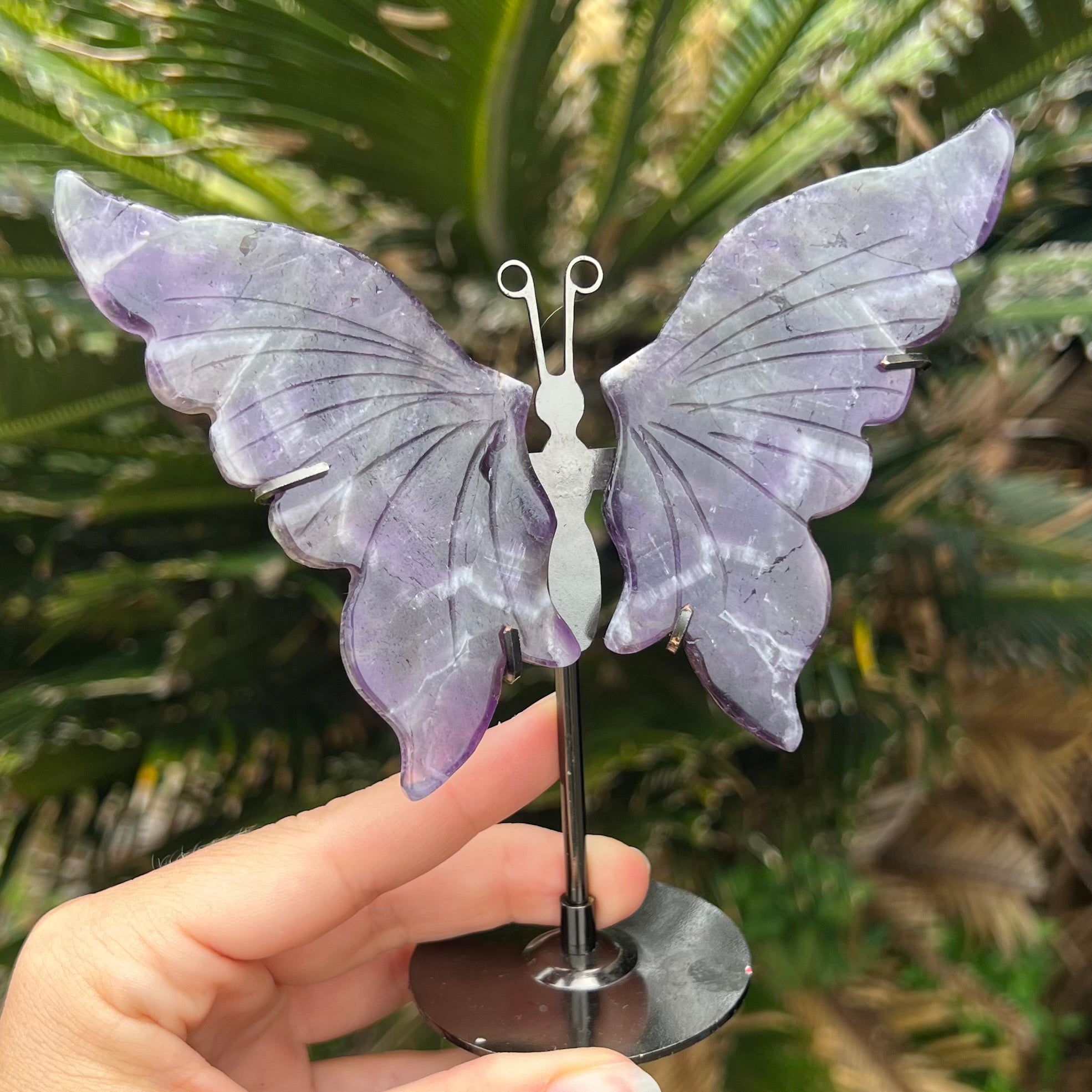 Chevron Amethyst Butterfly on Stand